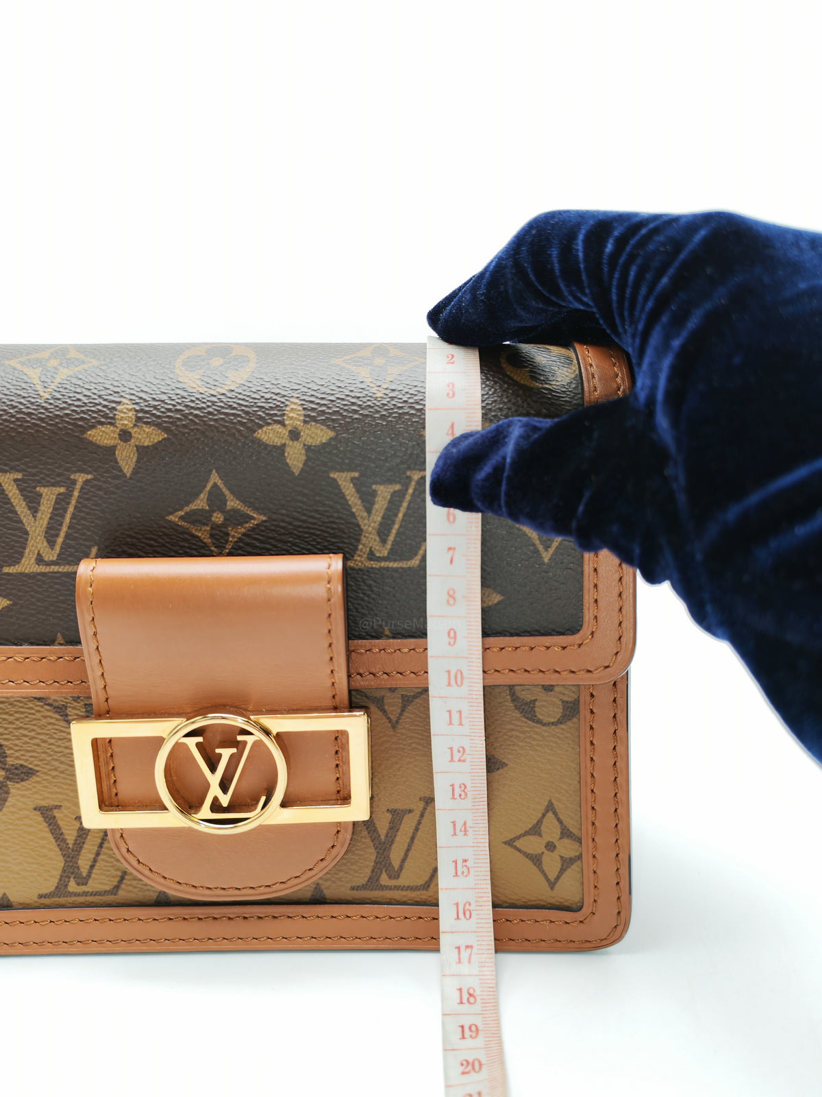 Louis Vuitton Mini Dauphine Bag in Monogram Reverse Canvas and Gold Hardware (Datecode: AA3179)