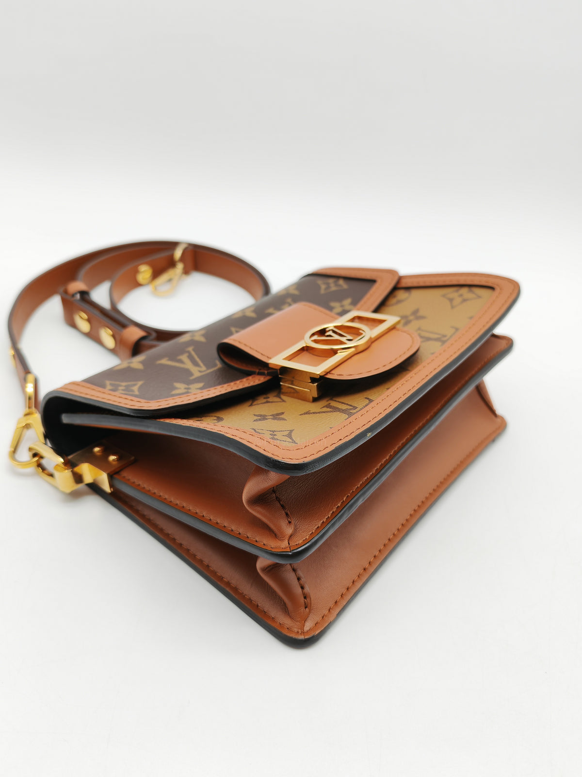 Louis Vuitton Mini Dauphine Bag in Monogram Reverse Canvas and Gold Hardware (Datecode: AA3179)