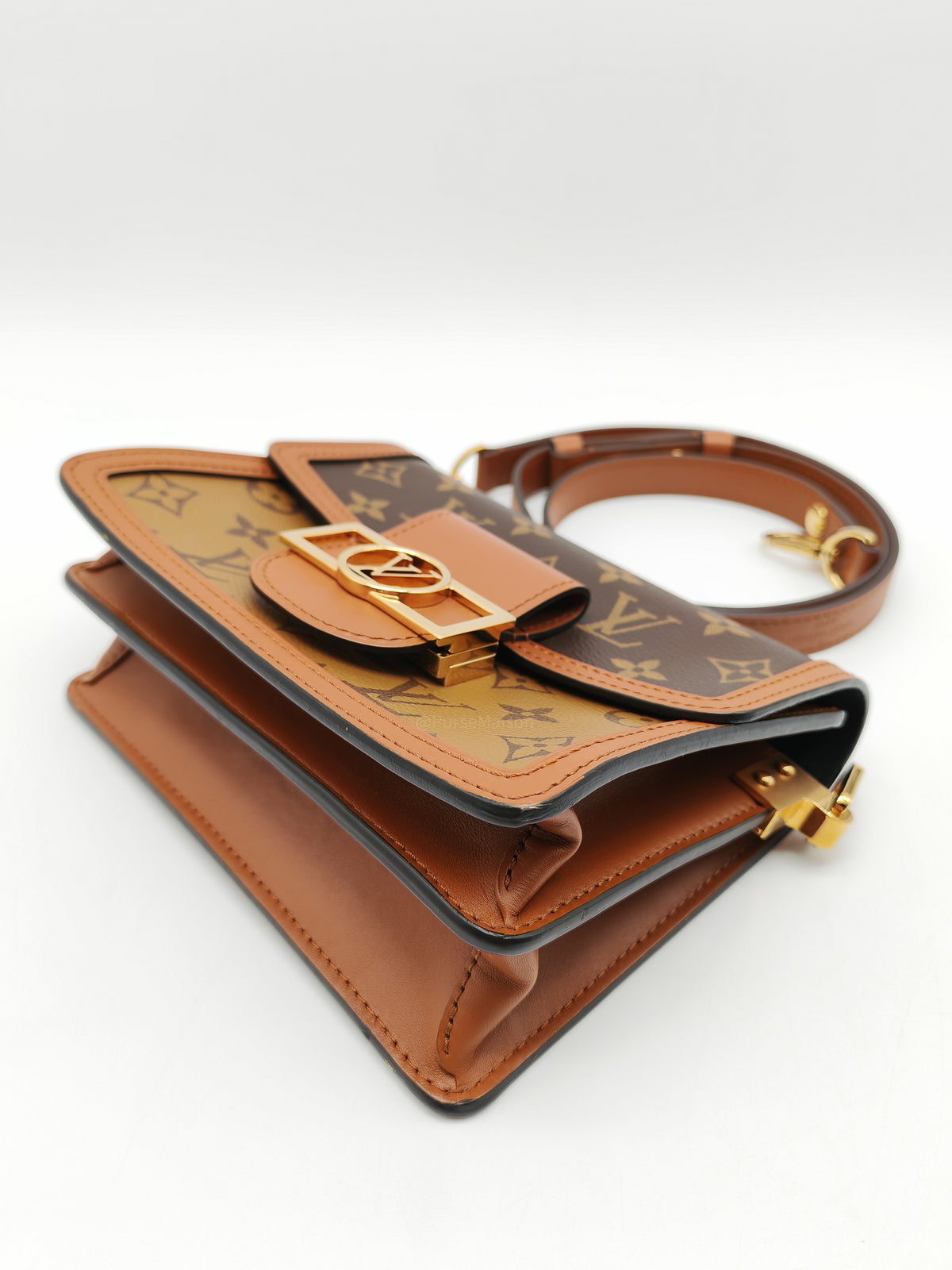 Louis Vuitton Mini Dauphine Bag in Monogram Reverse Canvas and Gold Hardware (Datecode: AA3179)