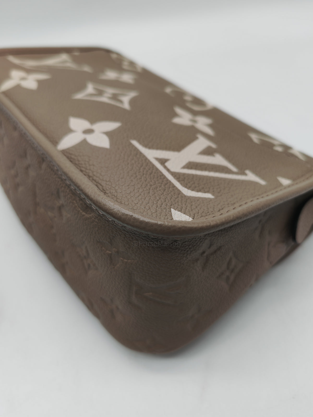 Louis Vuitton Diane PM in Beige Monogram Empreinte Leather and Gold Hardware Microchip