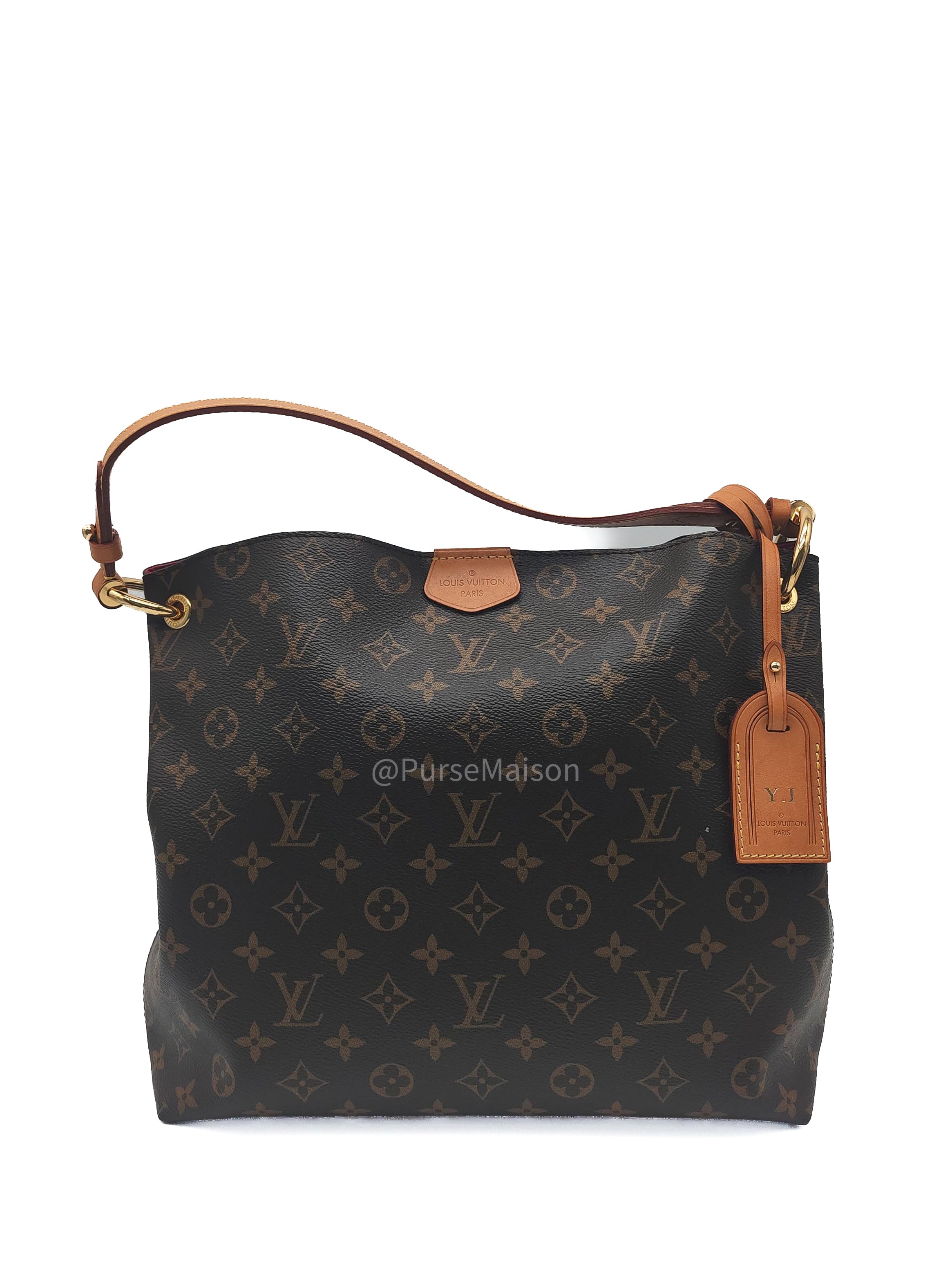 Louis Vuitton Graceful Hobo Bag PM in Monogram Canvas (Date Code: RI3189) with Y.I Hot Stamping