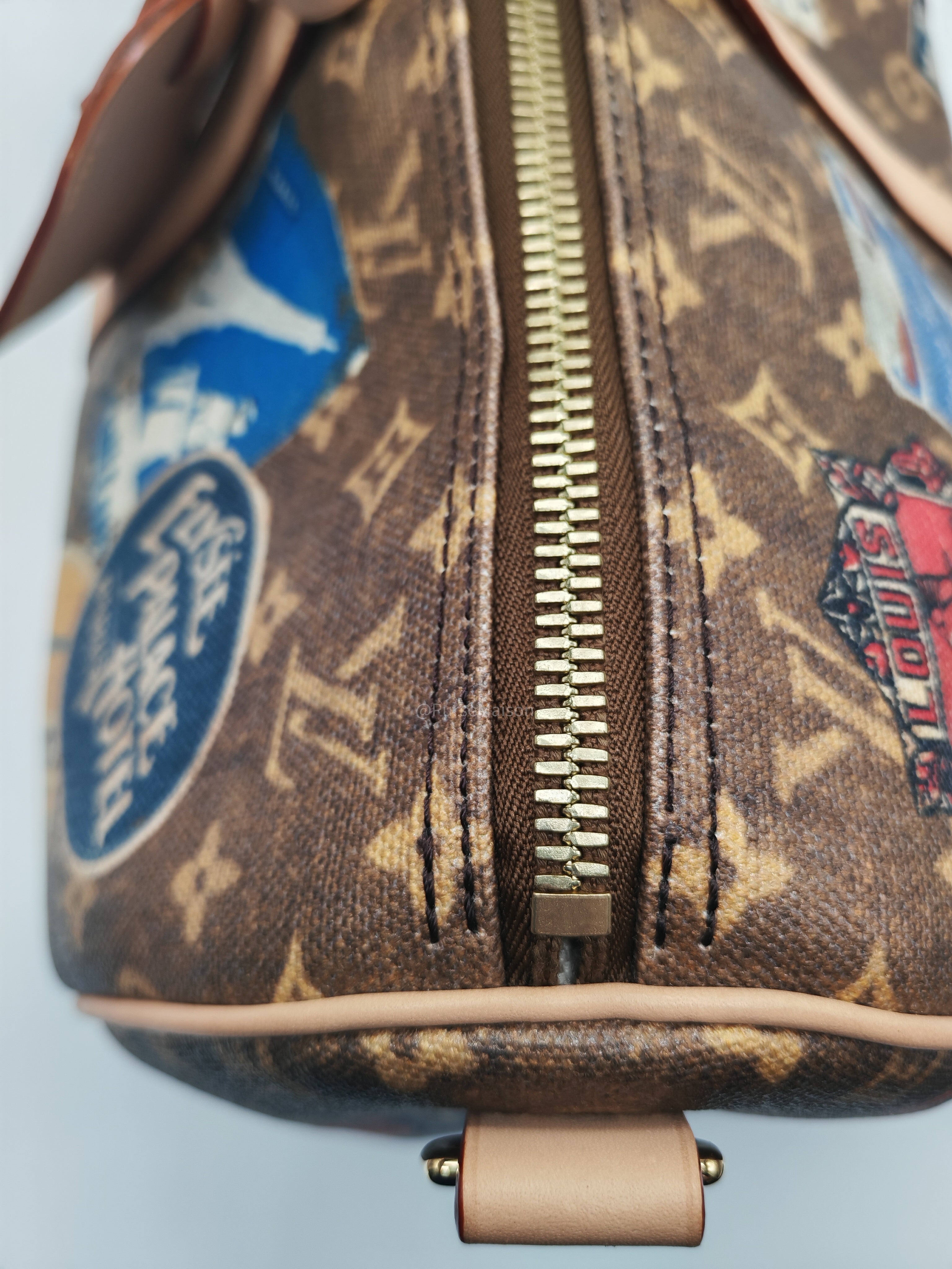 Louis Vuitton Keepall Bandouliere Flight Mode Collection in Monogram Canvas Cowhide Leather and Gold Hardware Microchip