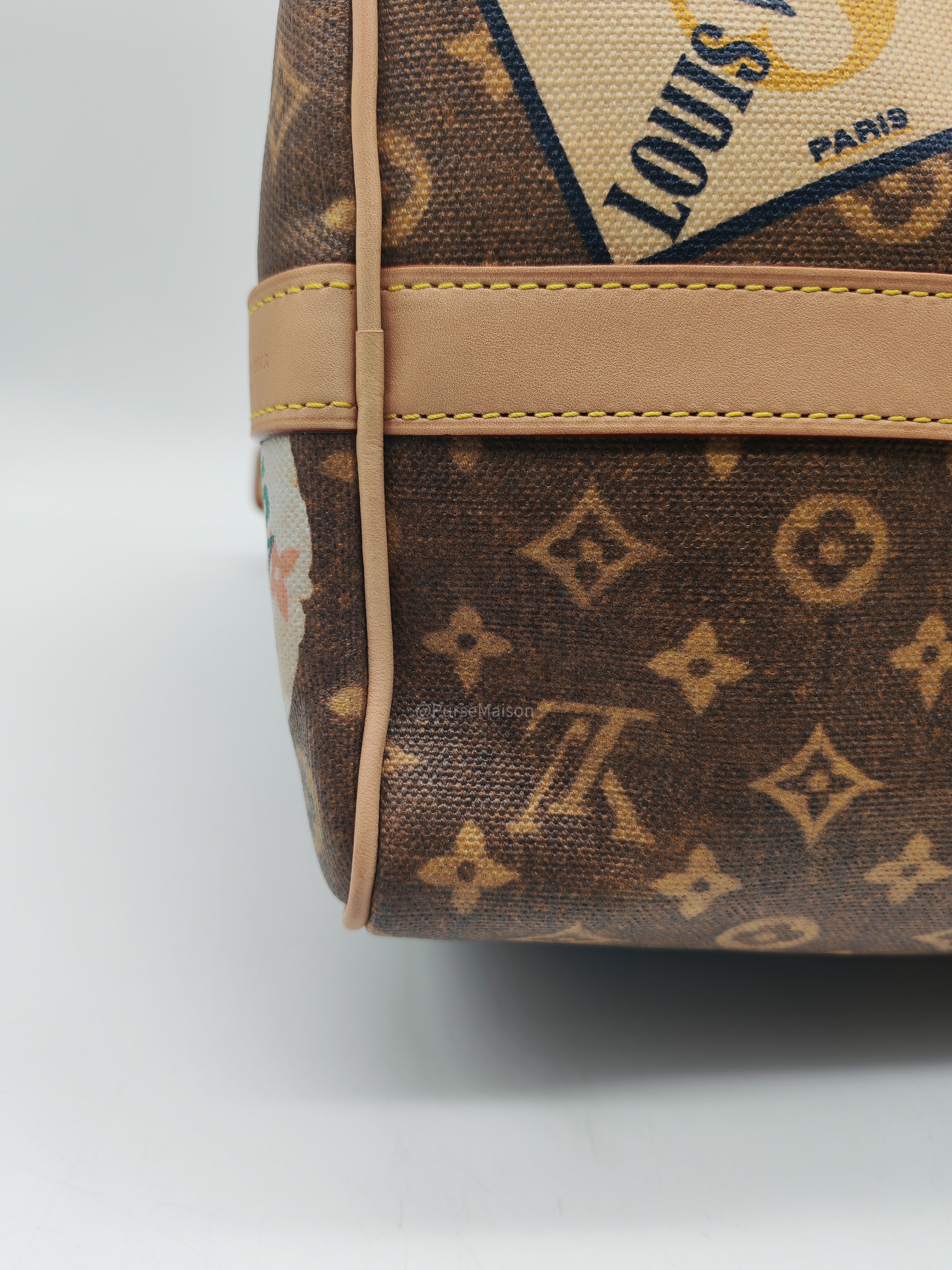 Louis Vuitton Keepall Bandouliere Flight Mode Collection in Monogram Canvas Cowhide Leather and Gold Hardware Microchip