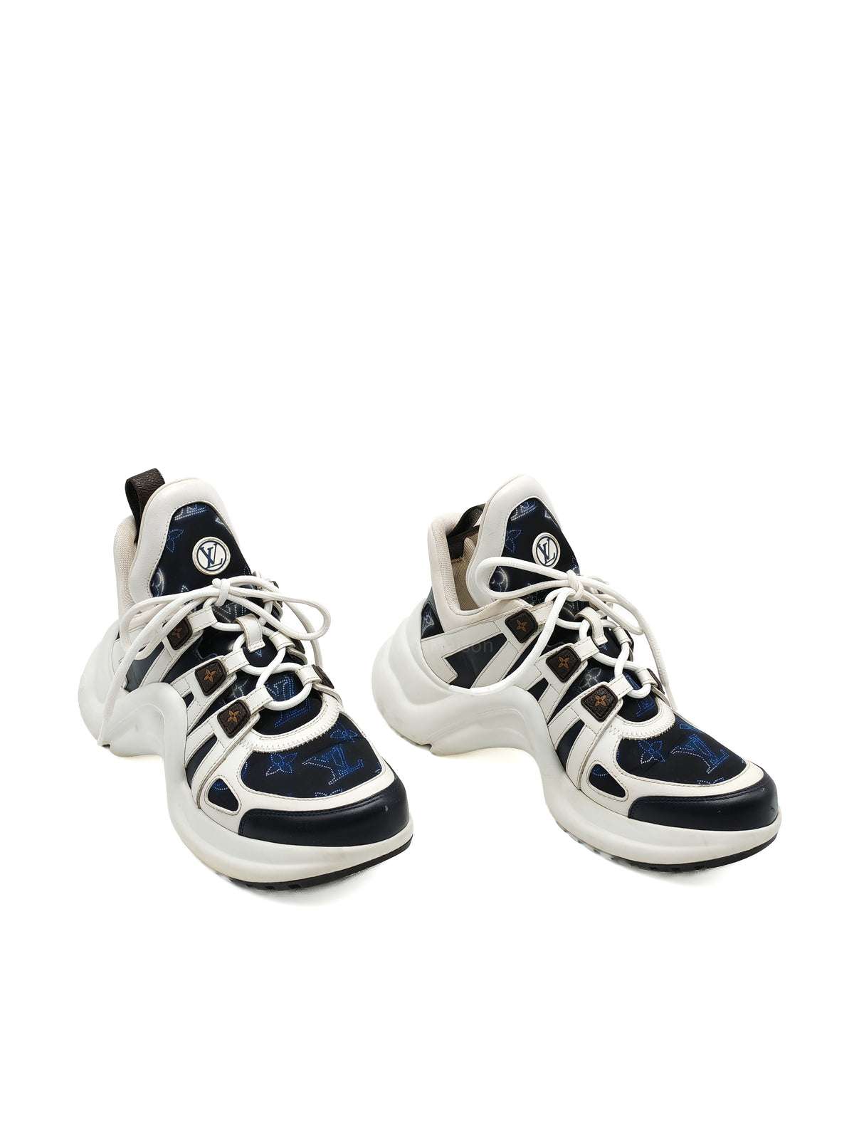 Louis Vuitton Monogram Archlight Sneakers in White and Navy Blue Size 37 EU (24cm)
