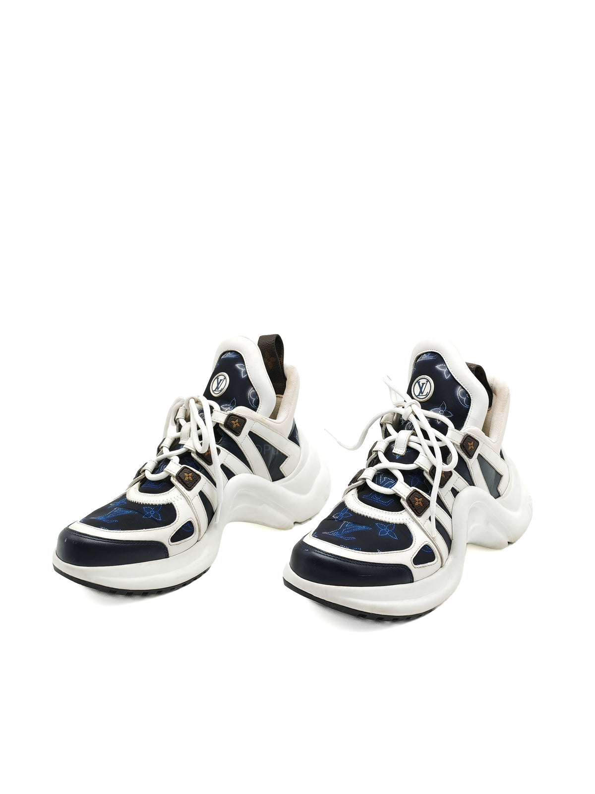 Louis Vuitton Monogram Archlight Sneakers in White and Navy Blue Size 37 EU (24cm)
