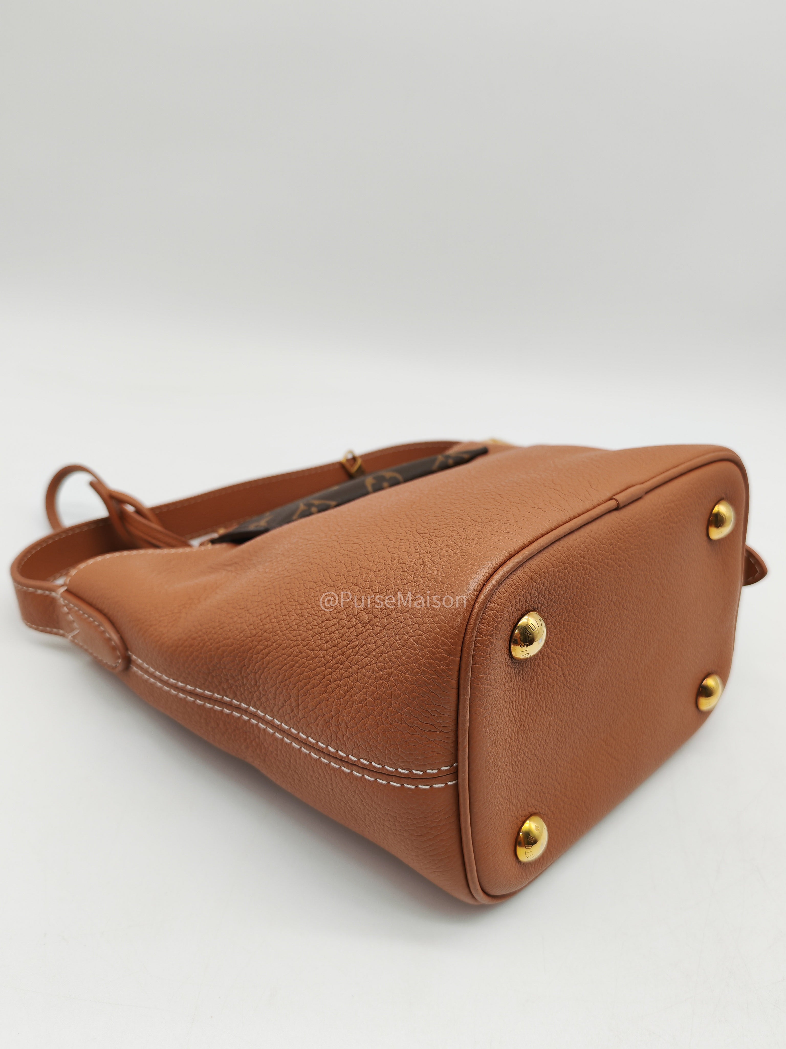 Louis Vuitton Low Key All BB in Cognac Grained Calfskin Leather and Gold Hardware Microchip