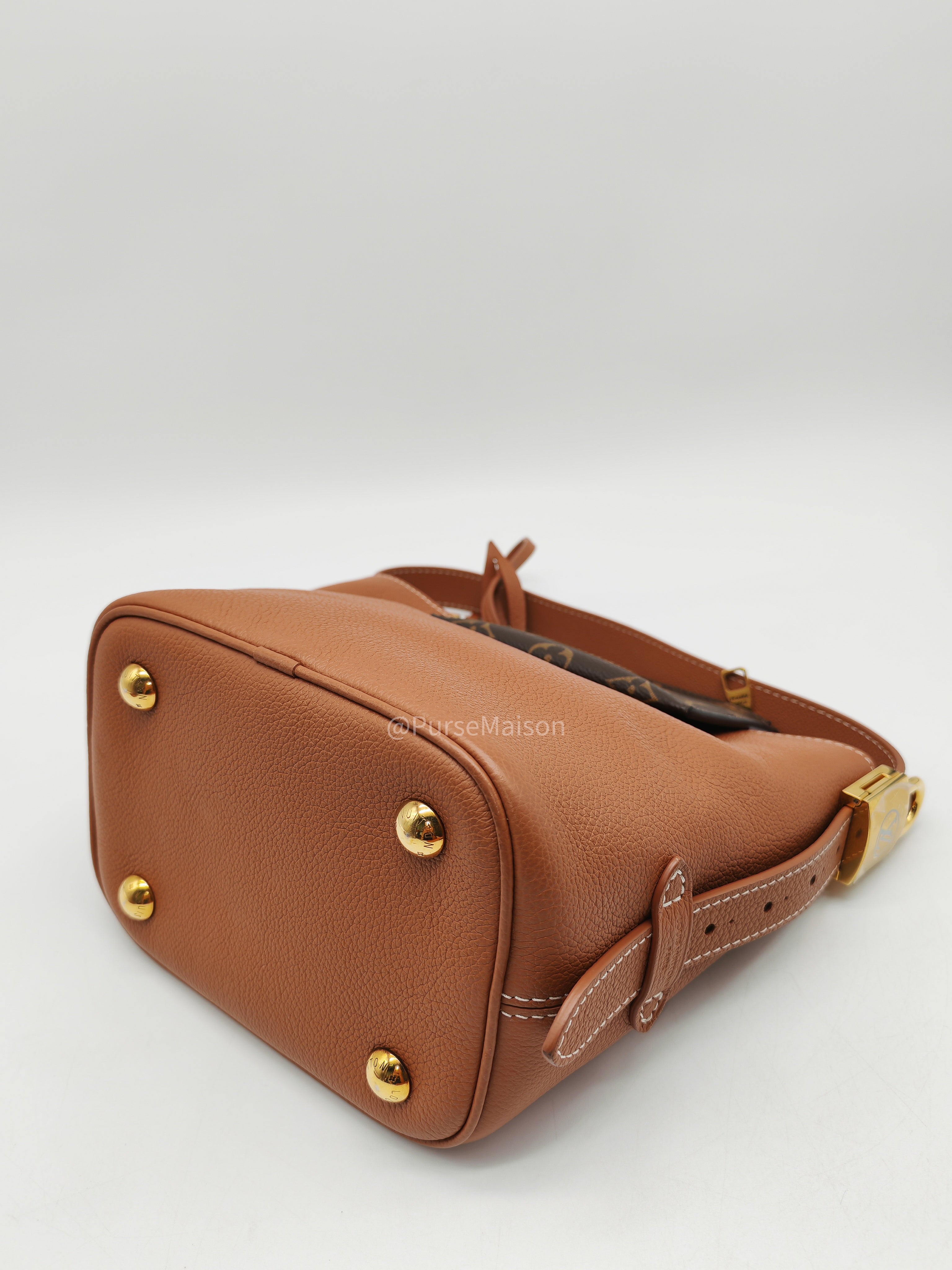 Louis Vuitton Low Key All BB in Cognac Grained Calfskin Leather and Gold Hardware Microchip