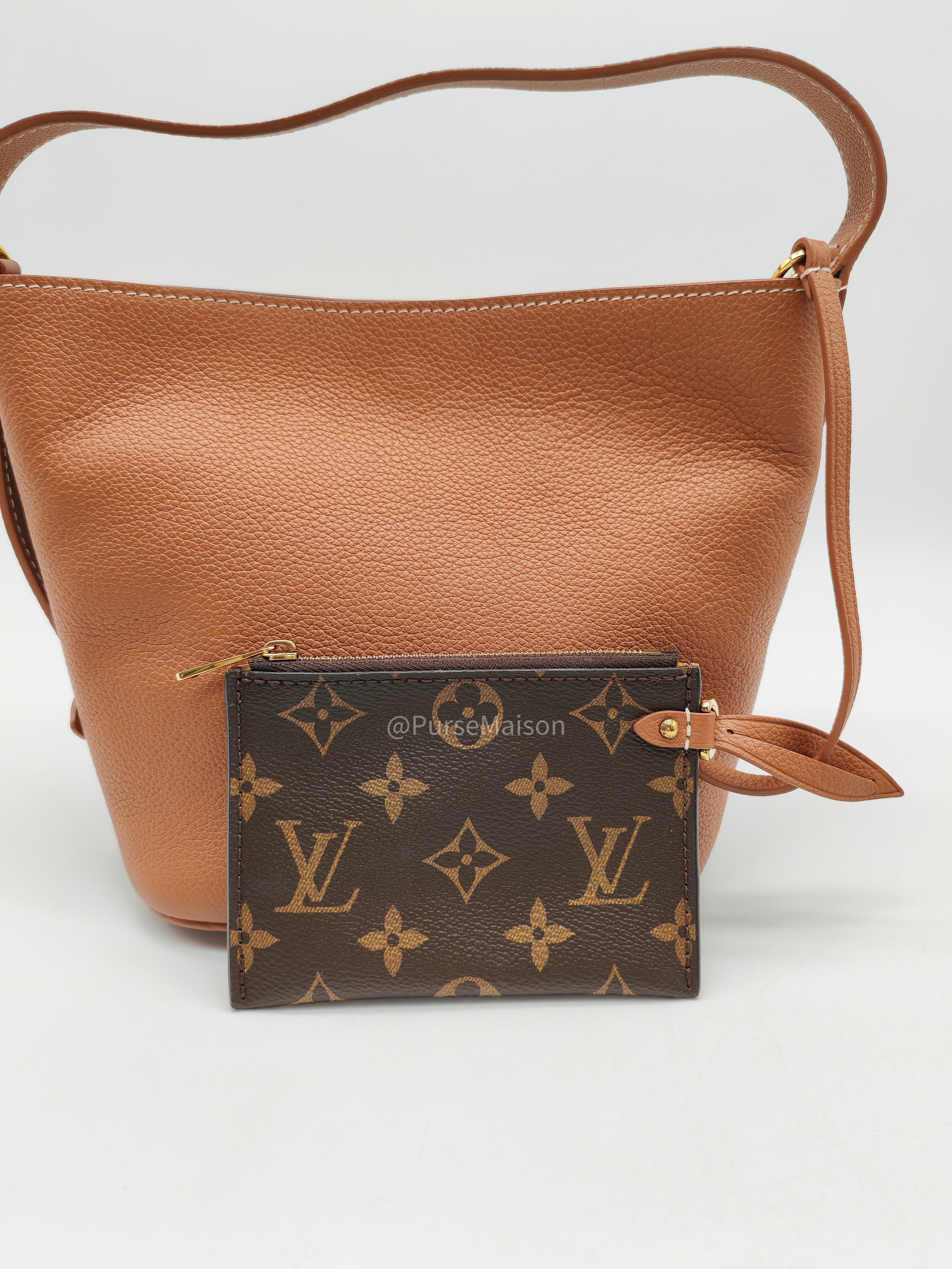 Louis Vuitton Low Key All BB in Cognac Grained Calfskin Leather and Gold Hardware Microchip