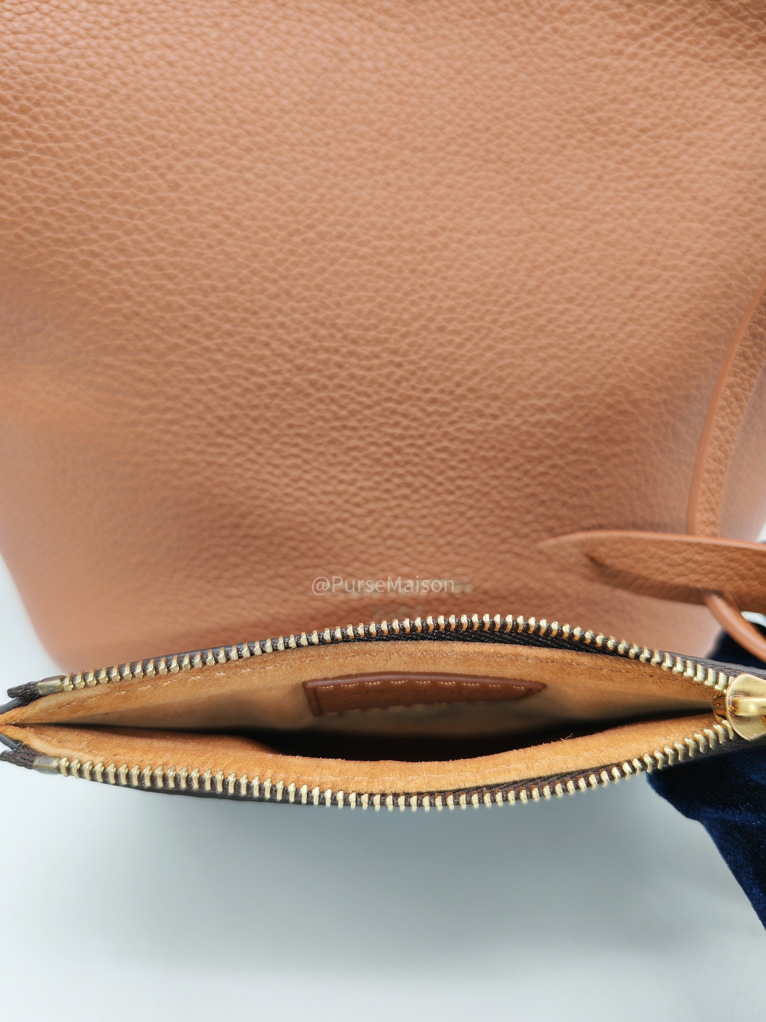 Louis Vuitton Low Key All BB in Cognac Grained Calfskin Leather and Gold Hardware Microchip