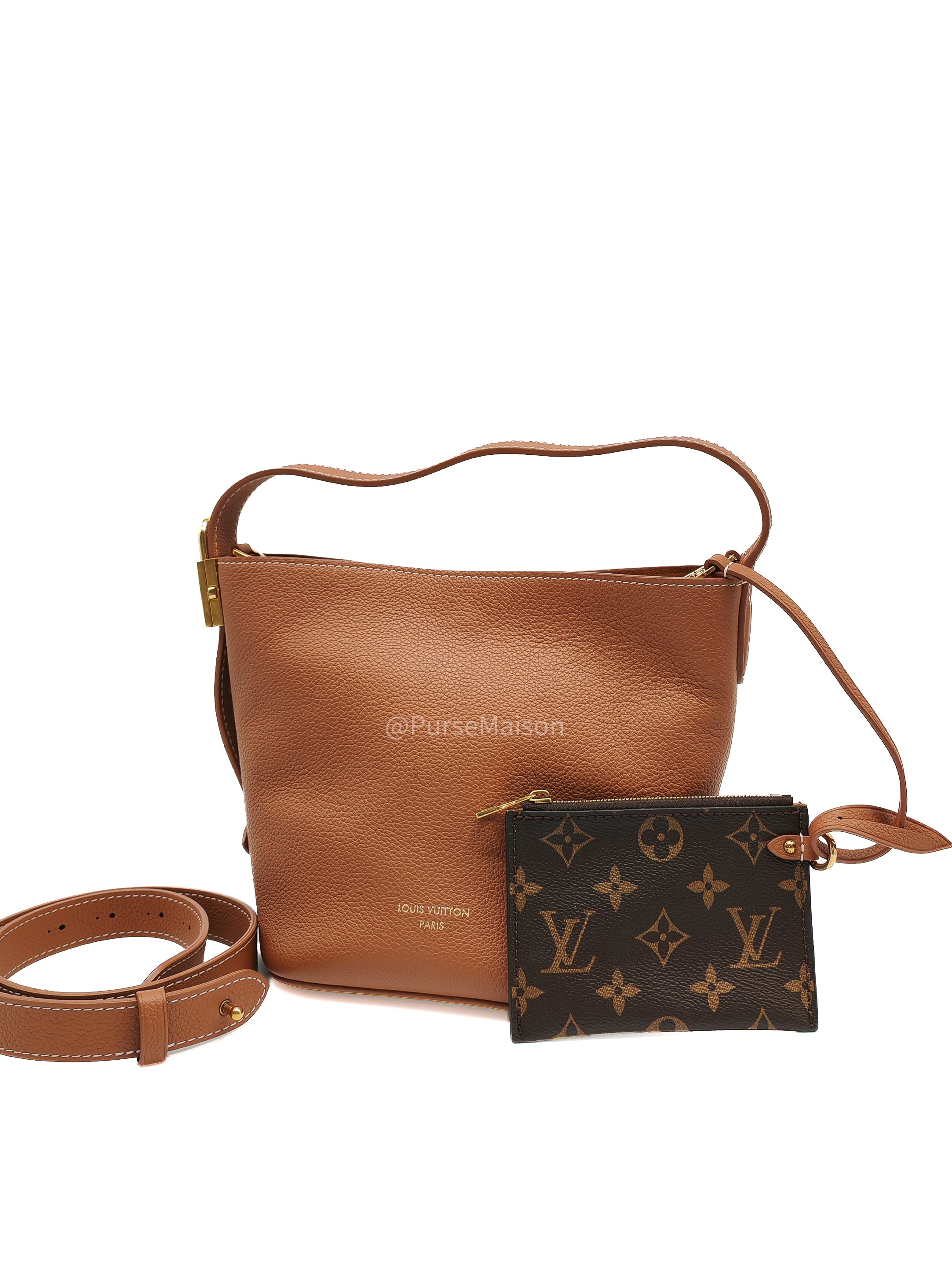 Louis Vuitton Low Key All BB in Cognac Grained Calfskin Leather and Gold Hardware Microchip