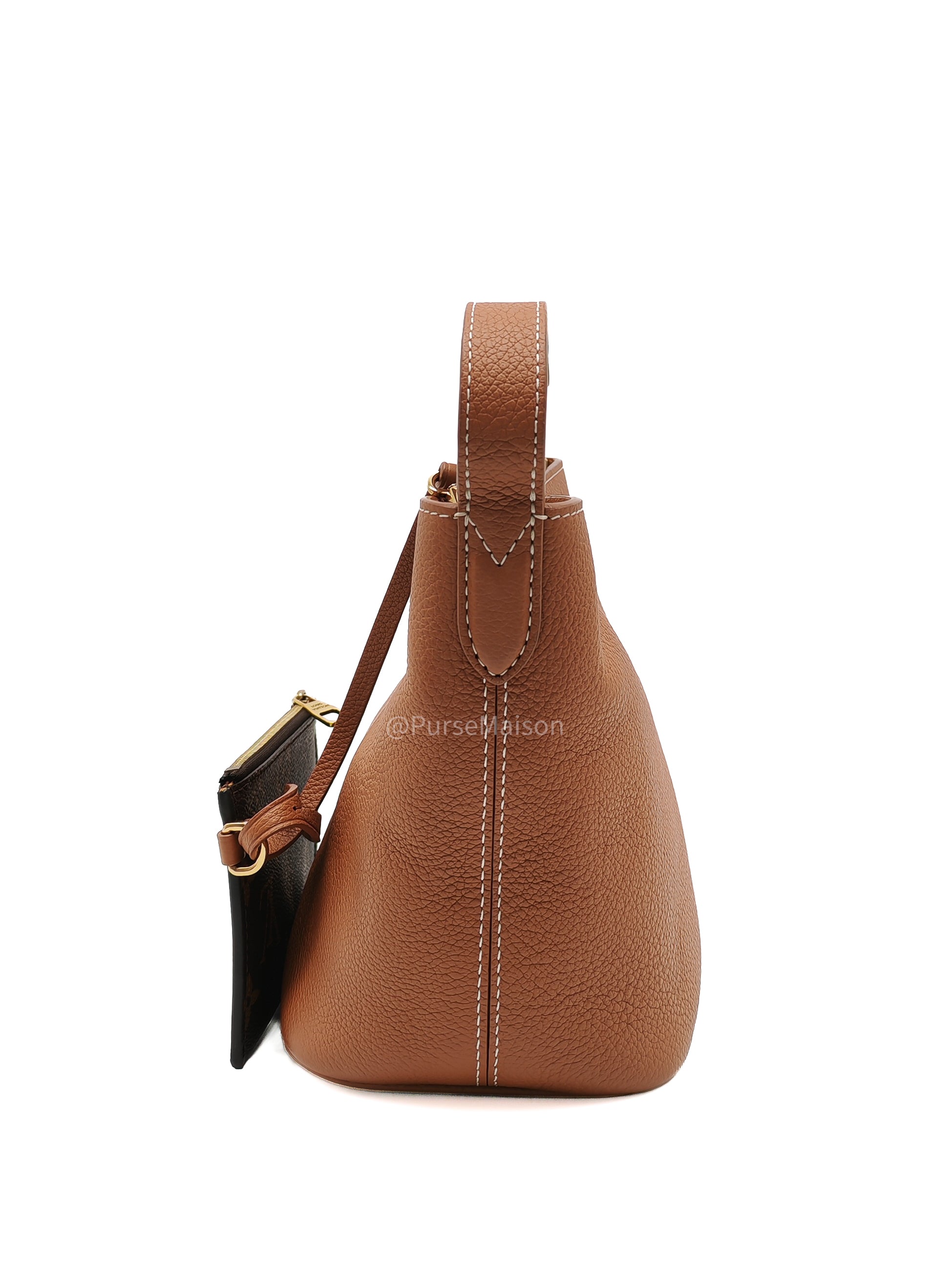 Louis Vuitton Low Key All BB in Cognac Grained Calfskin Leather and Gold Hardware Microchip