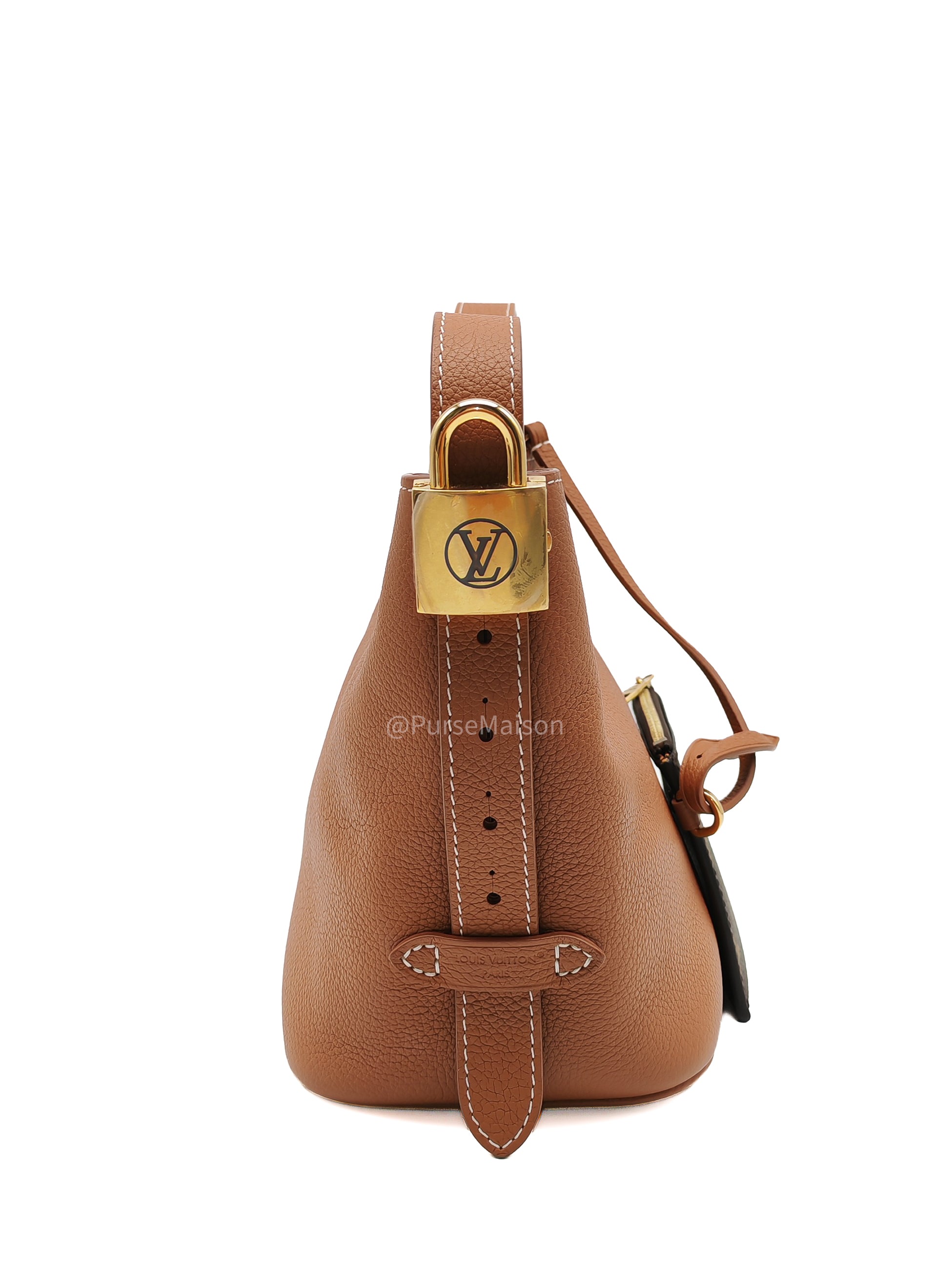 Louis Vuitton Low Key All BB in Cognac Grained Calfskin Leather and Gold Hardware Microchip