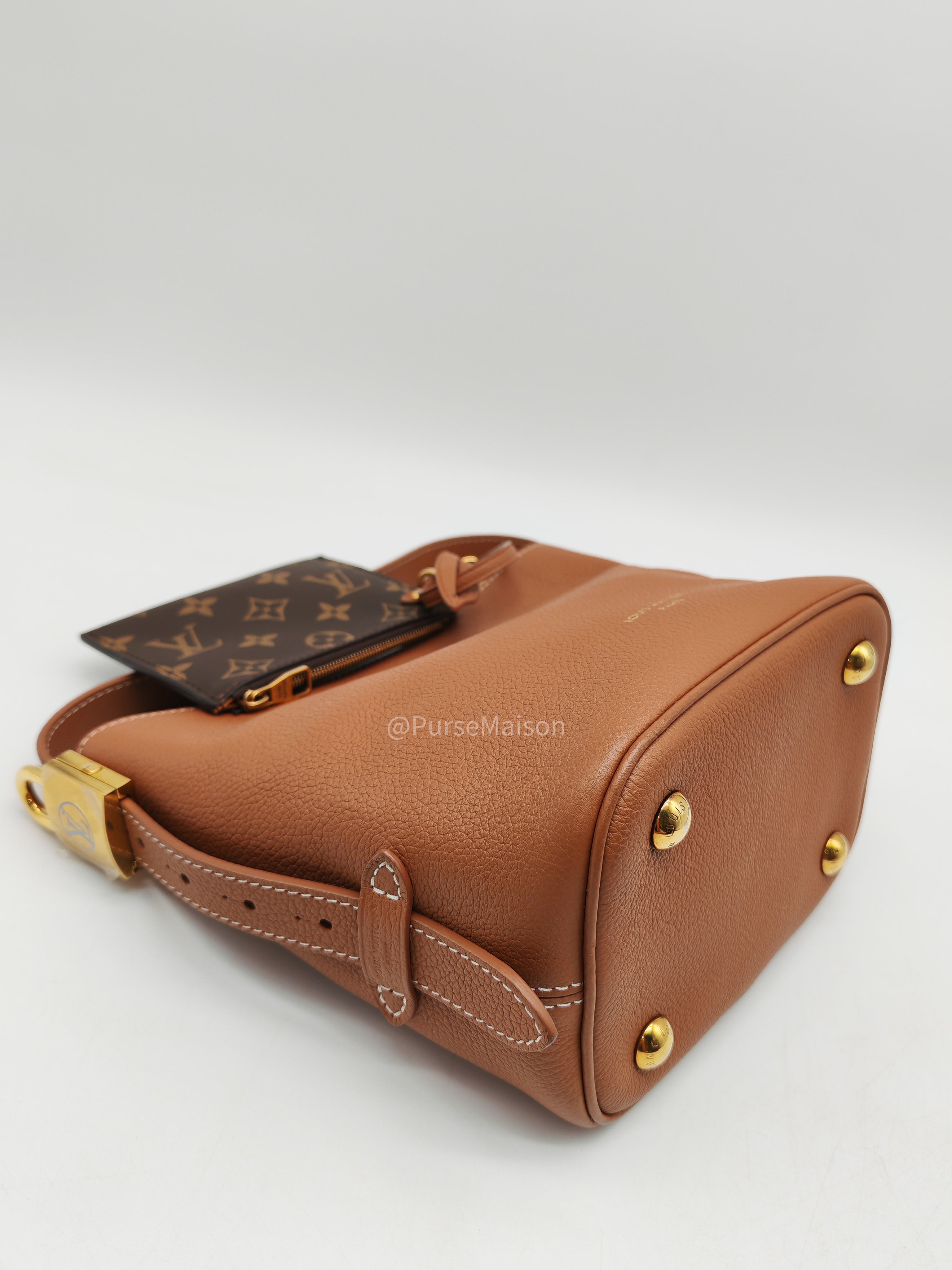 Louis Vuitton Low Key All BB in Cognac Grained Calfskin Leather and Gold Hardware Microchip
