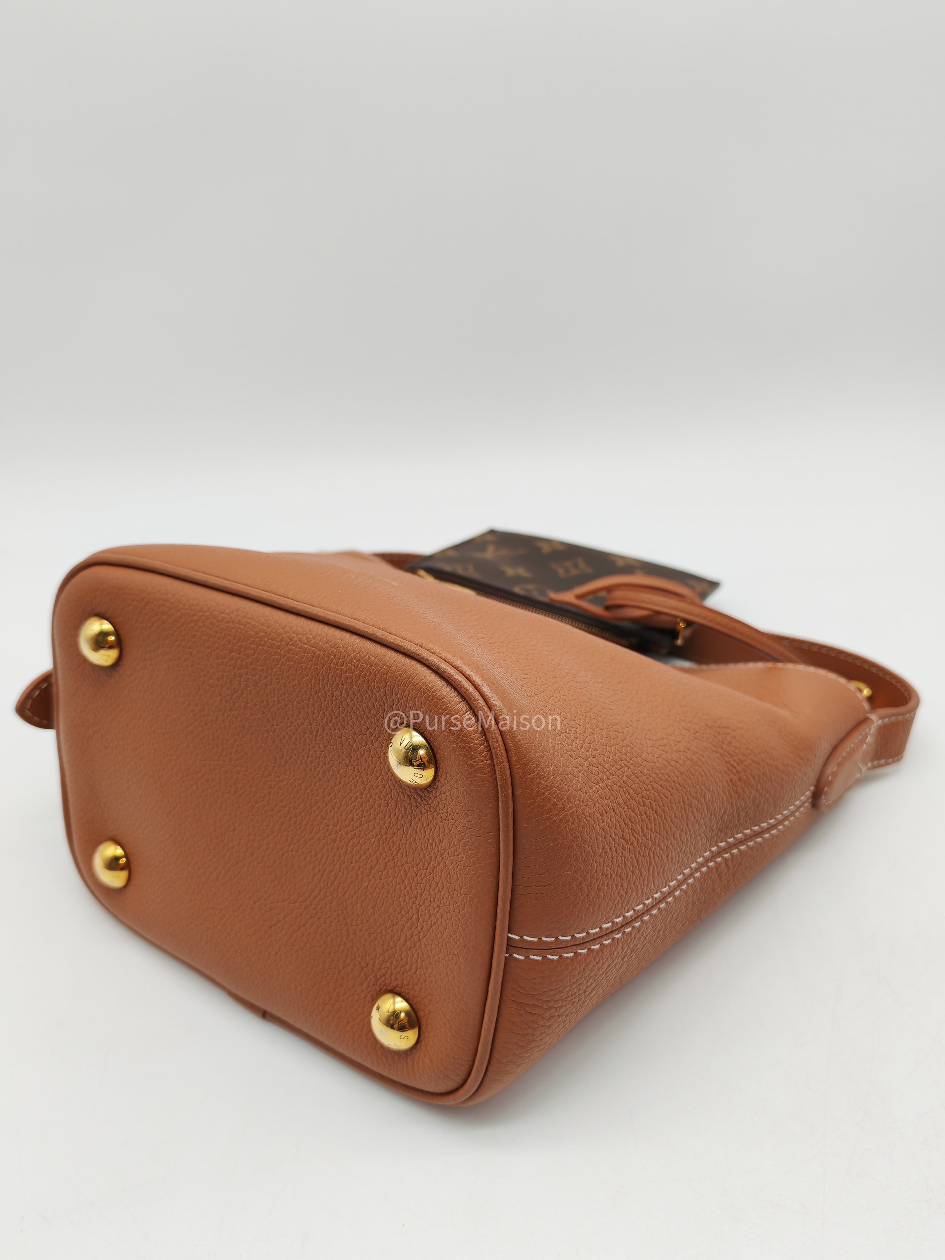 Louis Vuitton Low Key All BB in Cognac Grained Calfskin Leather and Gold Hardware Microchip