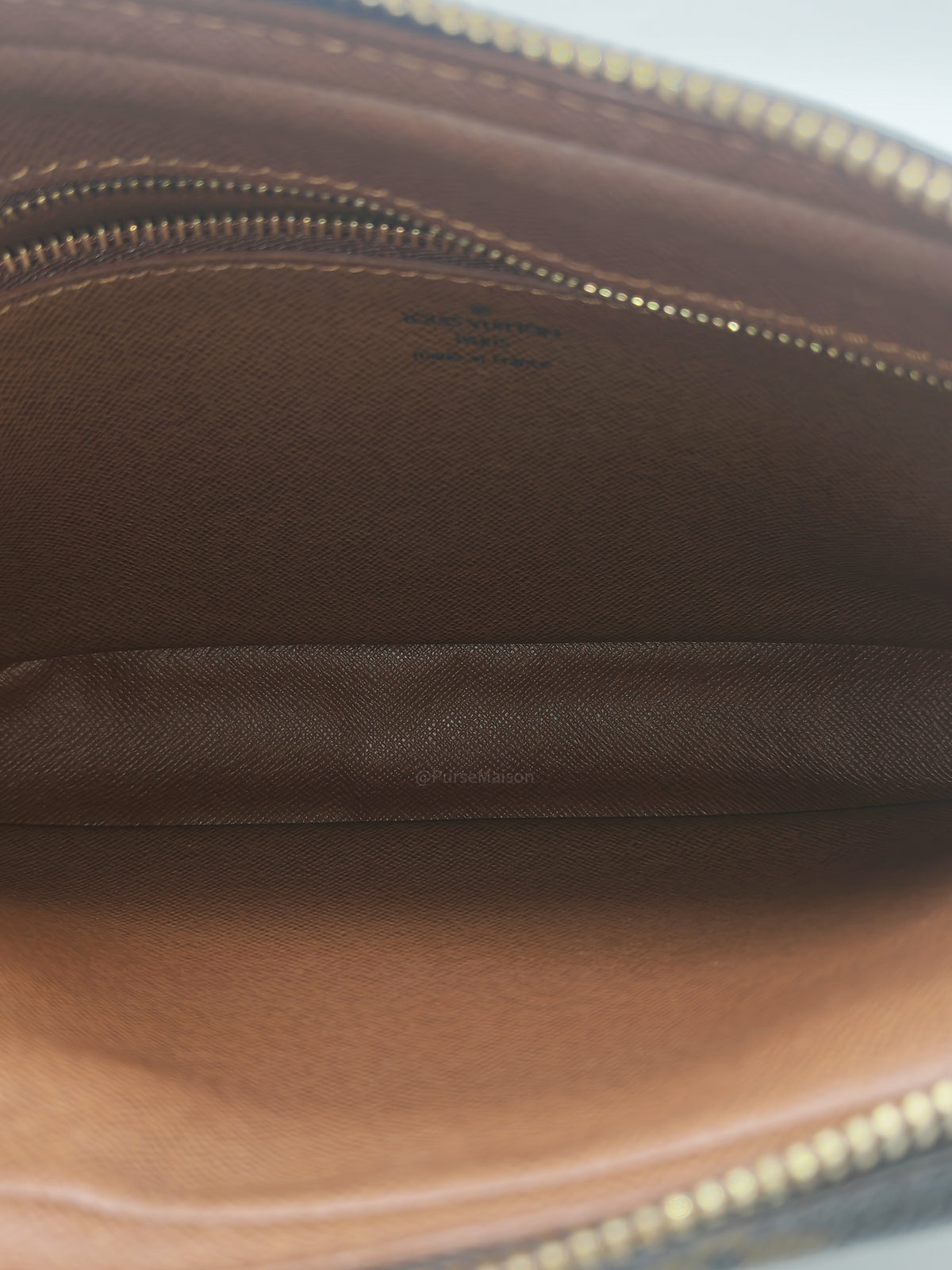 Louis Vuitton Marly Dragonne Clutch Bag in Monogram Canvas and Gold Hardware (Datecode: SL1003)