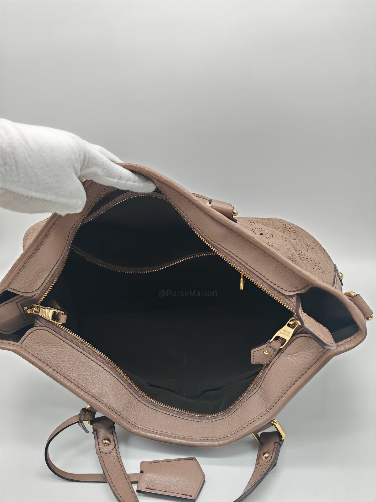 Louis Vuitton Stellar PM Bag in Monogram Mahina Leather and Gold Hardware