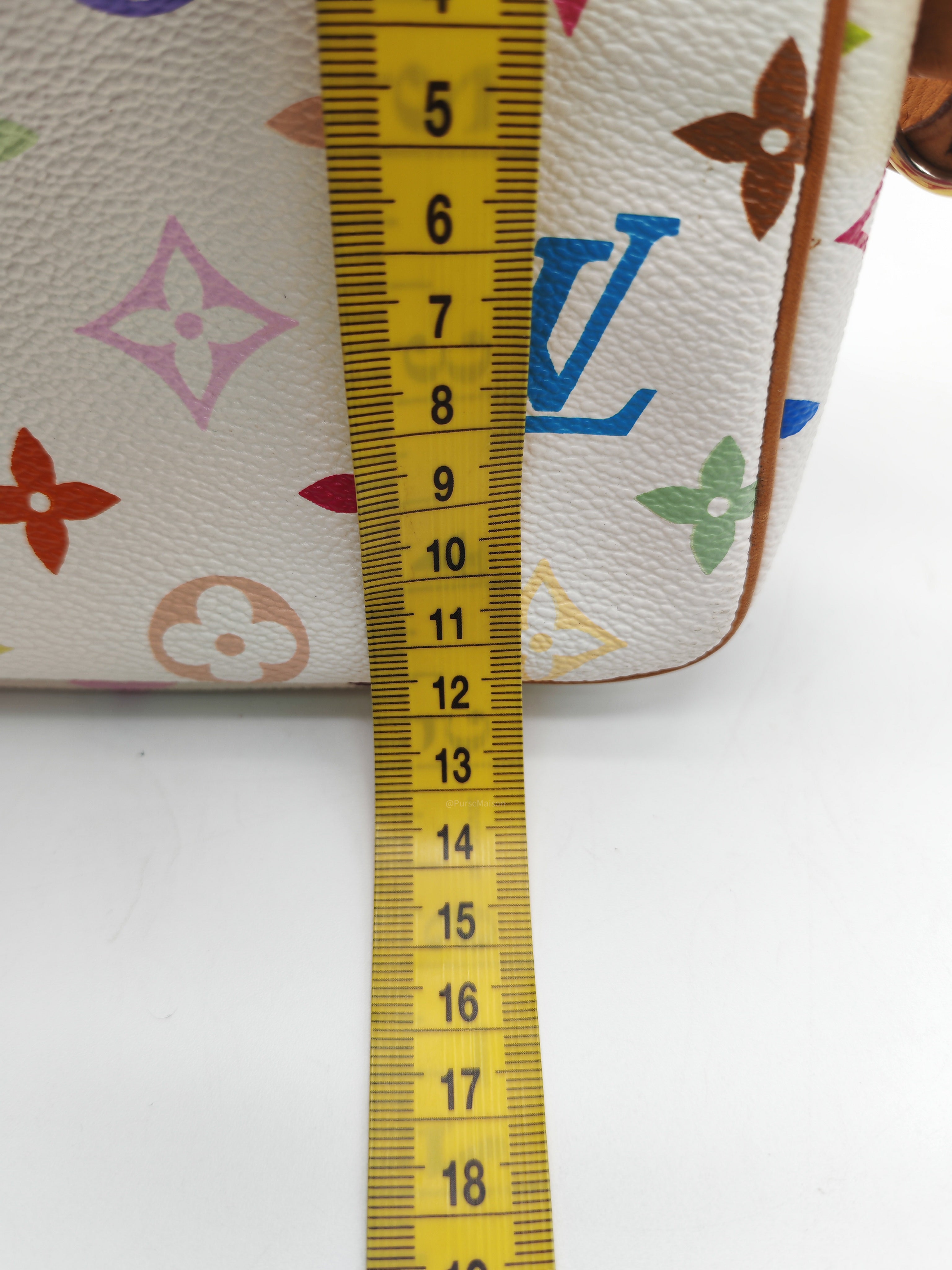 Louis Vuitton x Takashi Murakami Pochette Accessories in Vibrant Multicolored Monogram Canvas and Gold Hardware (Datecode: SL1003)
