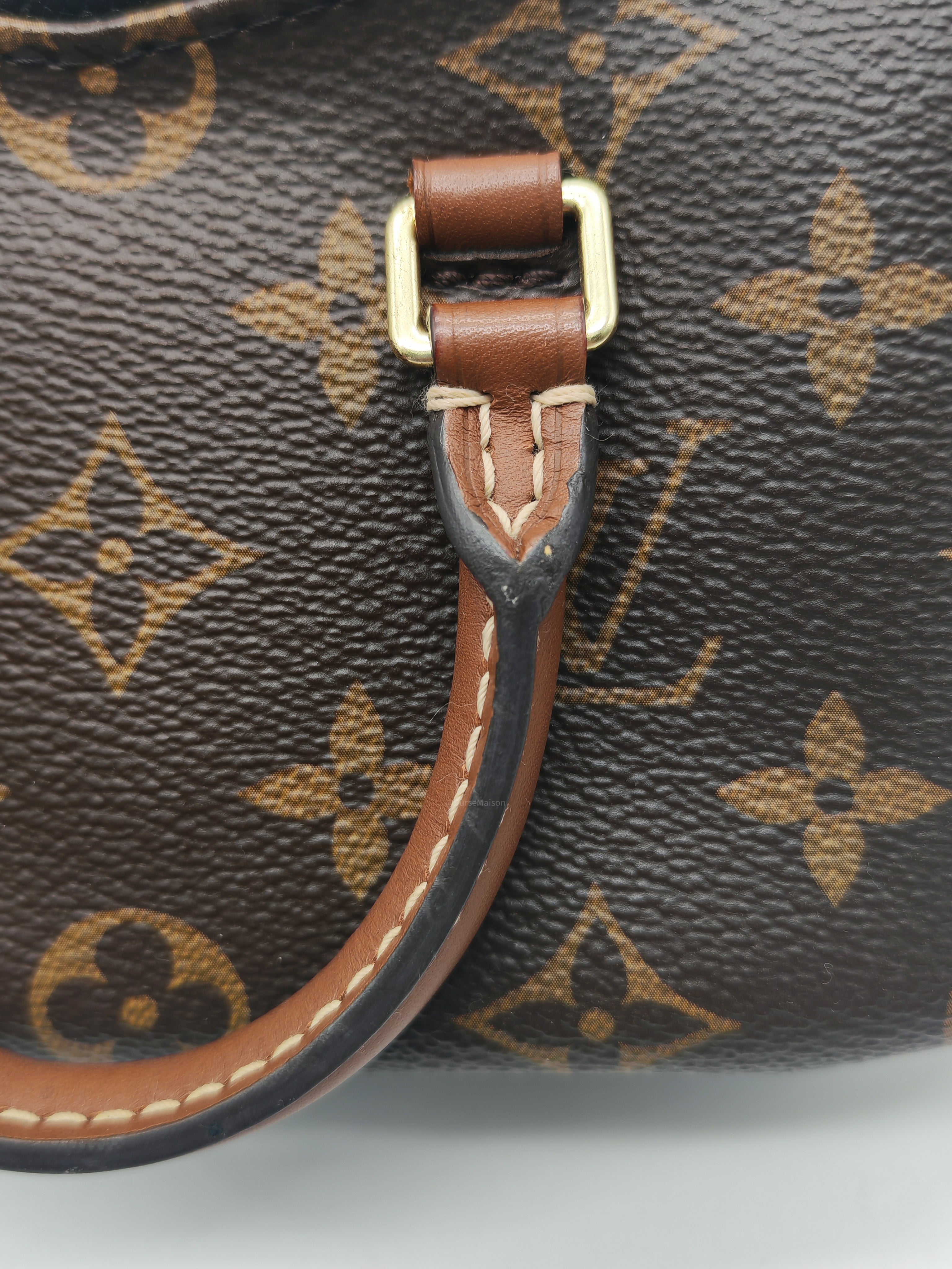 Louis Vuitton Nano Pallas Two Way Hand Bag in Monogram Canvas and Gold Hardware (Datecode: SN5115)
