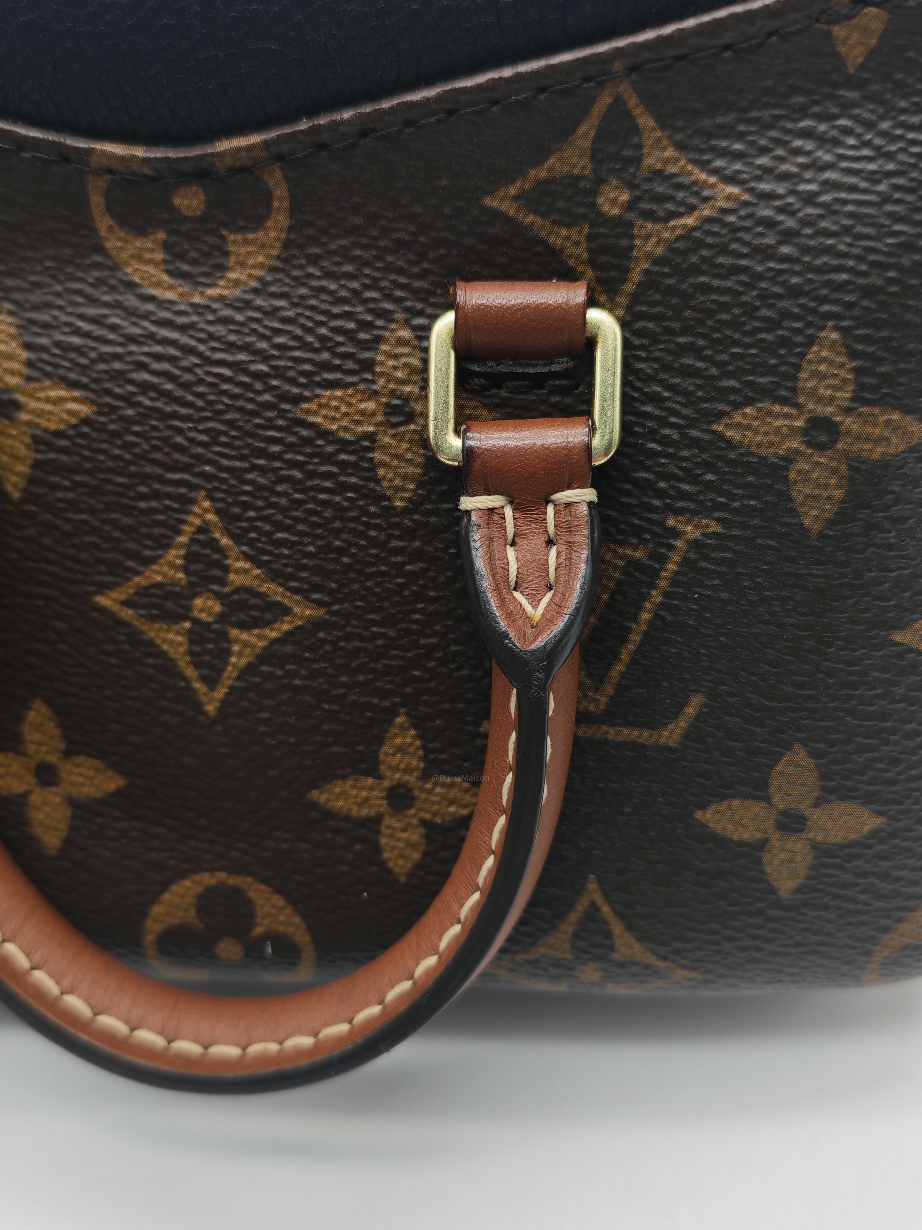 Louis Vuitton Nano Pallas Two Way Hand Bag in Monogram Canvas and Gold Hardware (Datecode: SN5115)