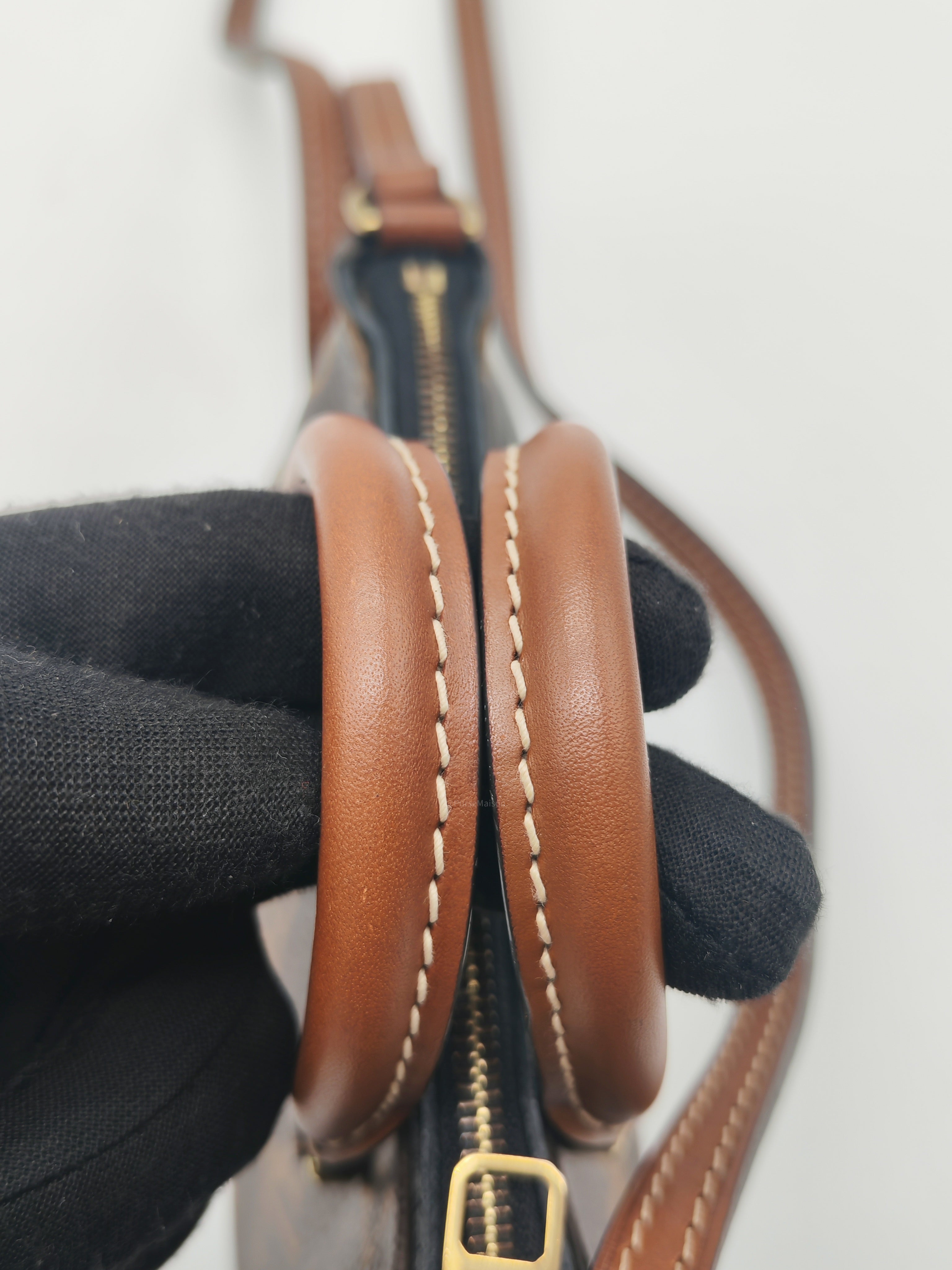 Louis Vuitton Nano Pallas Two Way Hand Bag in Monogram Canvas and Gold Hardware (Datecode: SN5115)