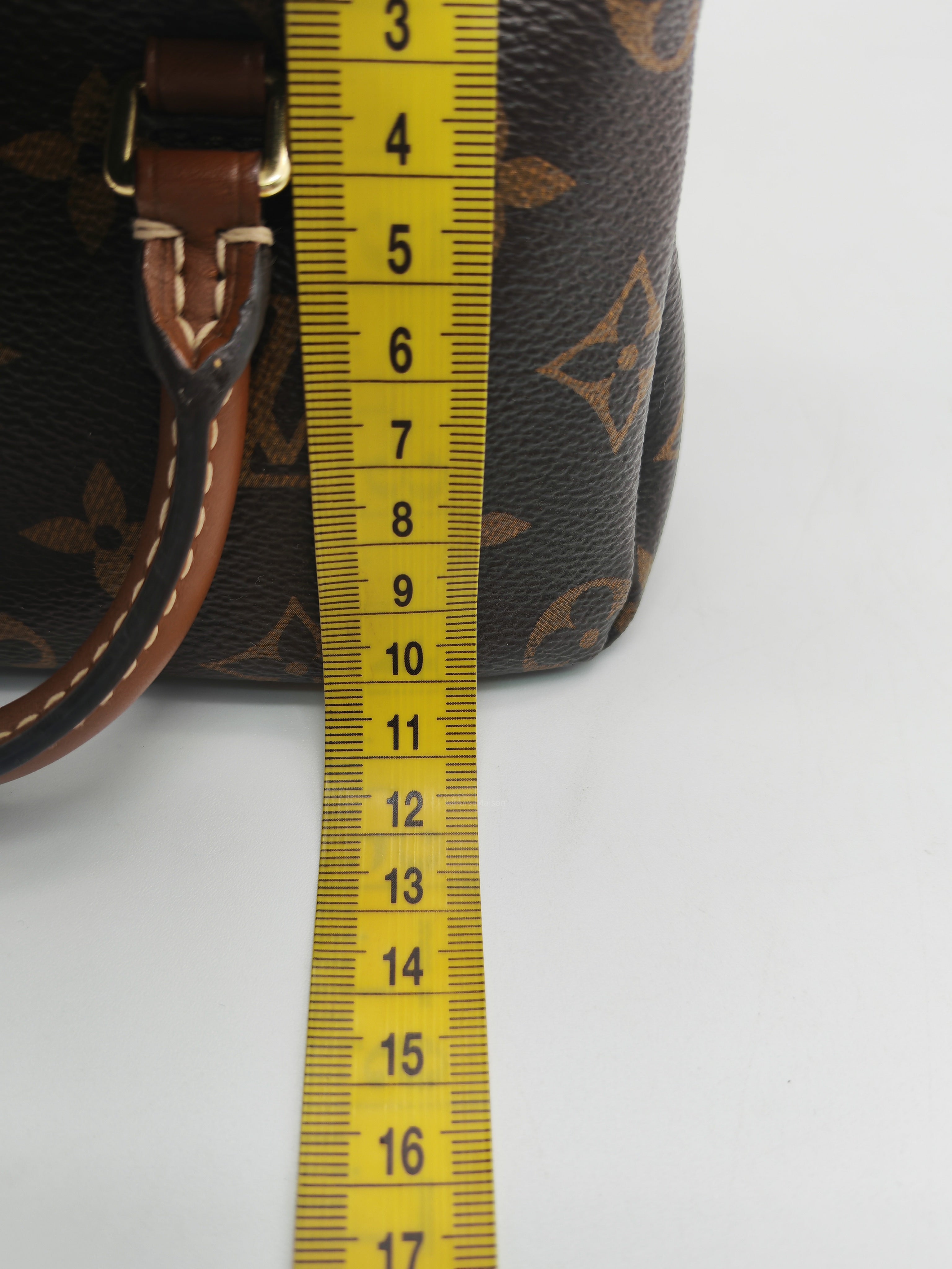 Louis Vuitton Nano Pallas Two Way Hand Bag in Monogram Canvas and Gold Hardware (Datecode: SN5115)