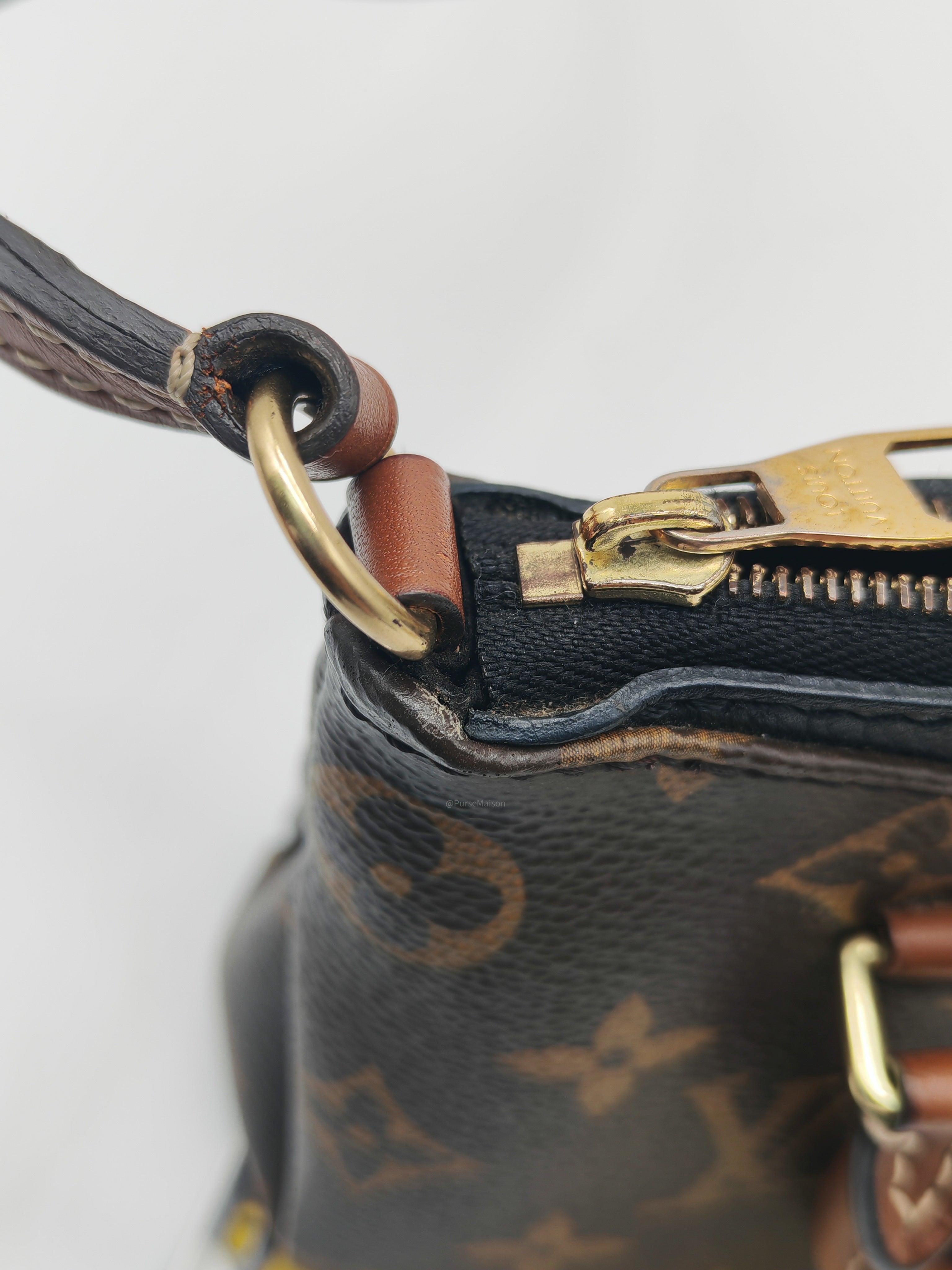 Louis Vuitton Nano Pallas Two Way Hand Bag in Monogram Canvas and Gold Hardware (Datecode: SN5115)