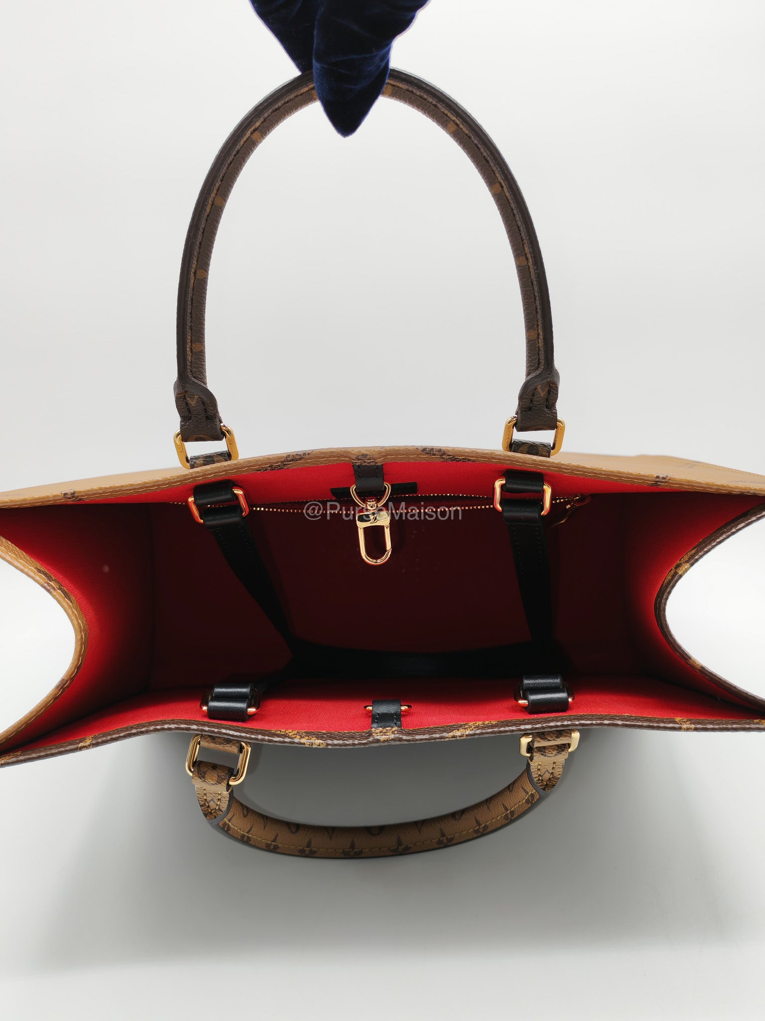 Louis Vuitton OntheGo GM Tote Bag in Reverse Monogram Canvas (Date Code: FL0250)
