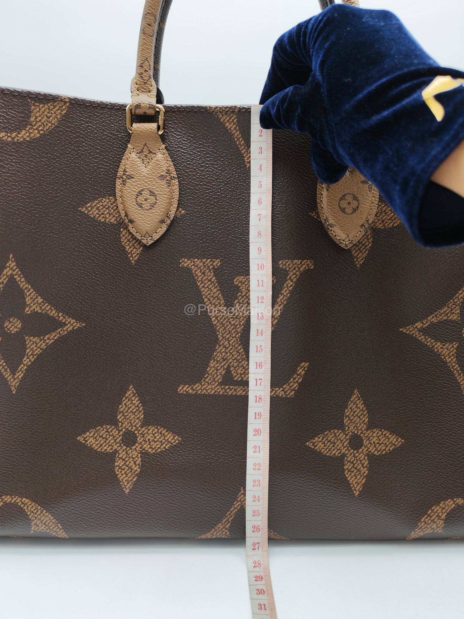 Louis Vuitton OntheGo GM Tote Bag in Reverse Monogram Canvas (Date Code: FL0250)
