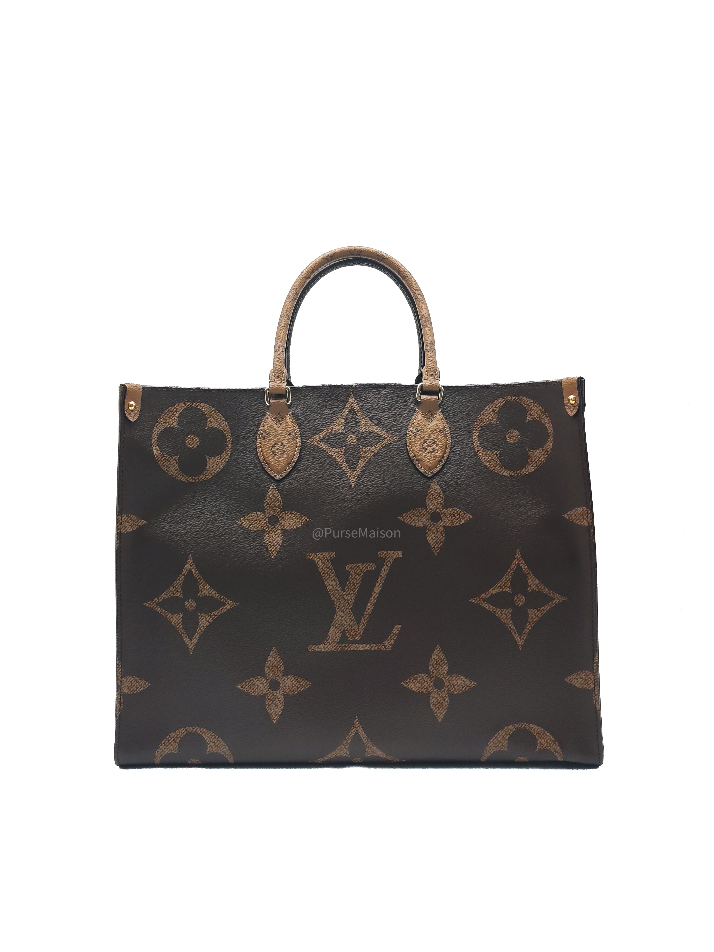 Louis Vuitton OntheGO (OTG) GM in Reverse Monogram Canvas and Gold Hardware (Datecode: TJ4169)