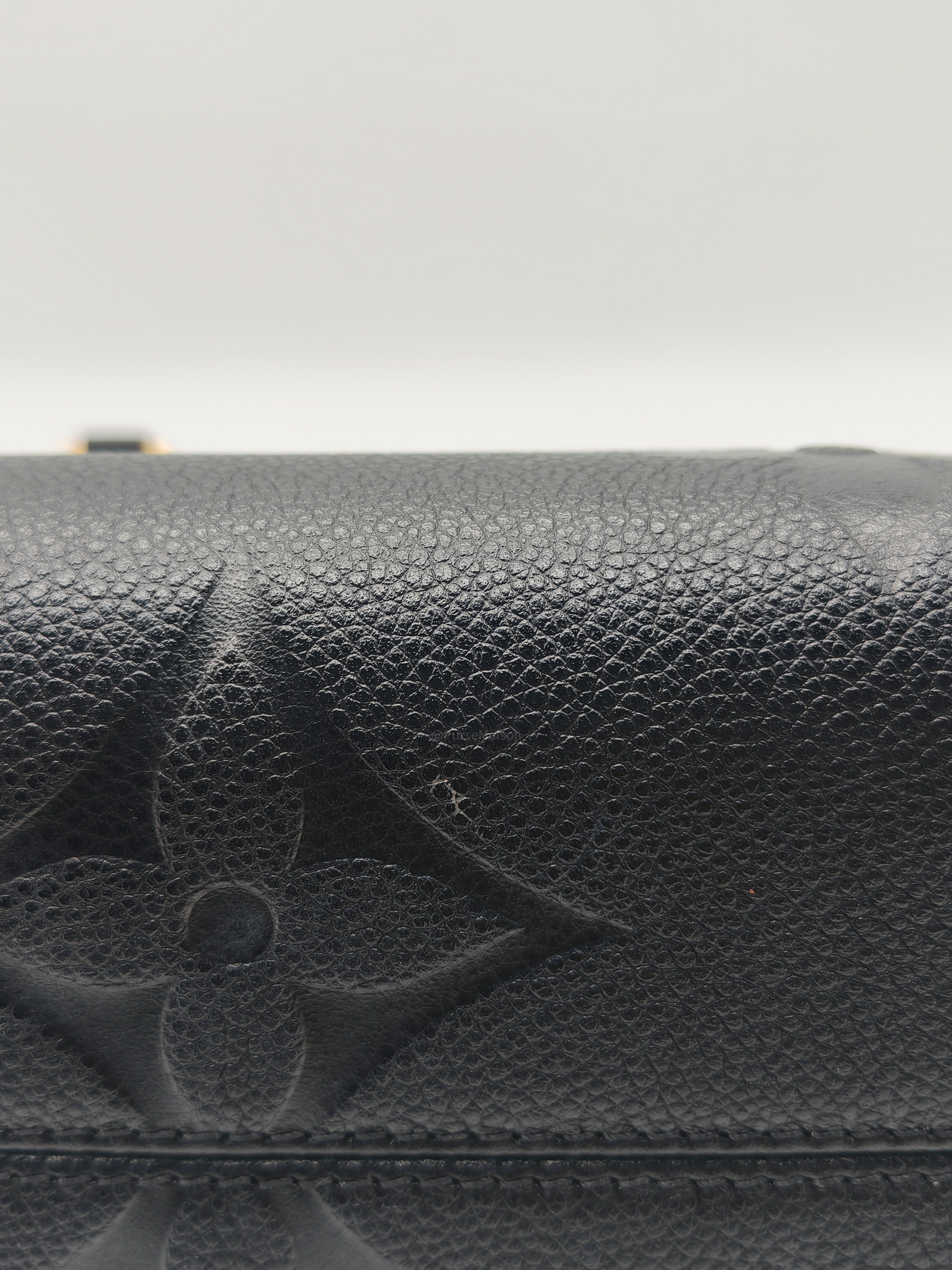 Louis Vuitton OntheGo MM In Black Monogram Empreinte Leather and Gold Hardware Microchip