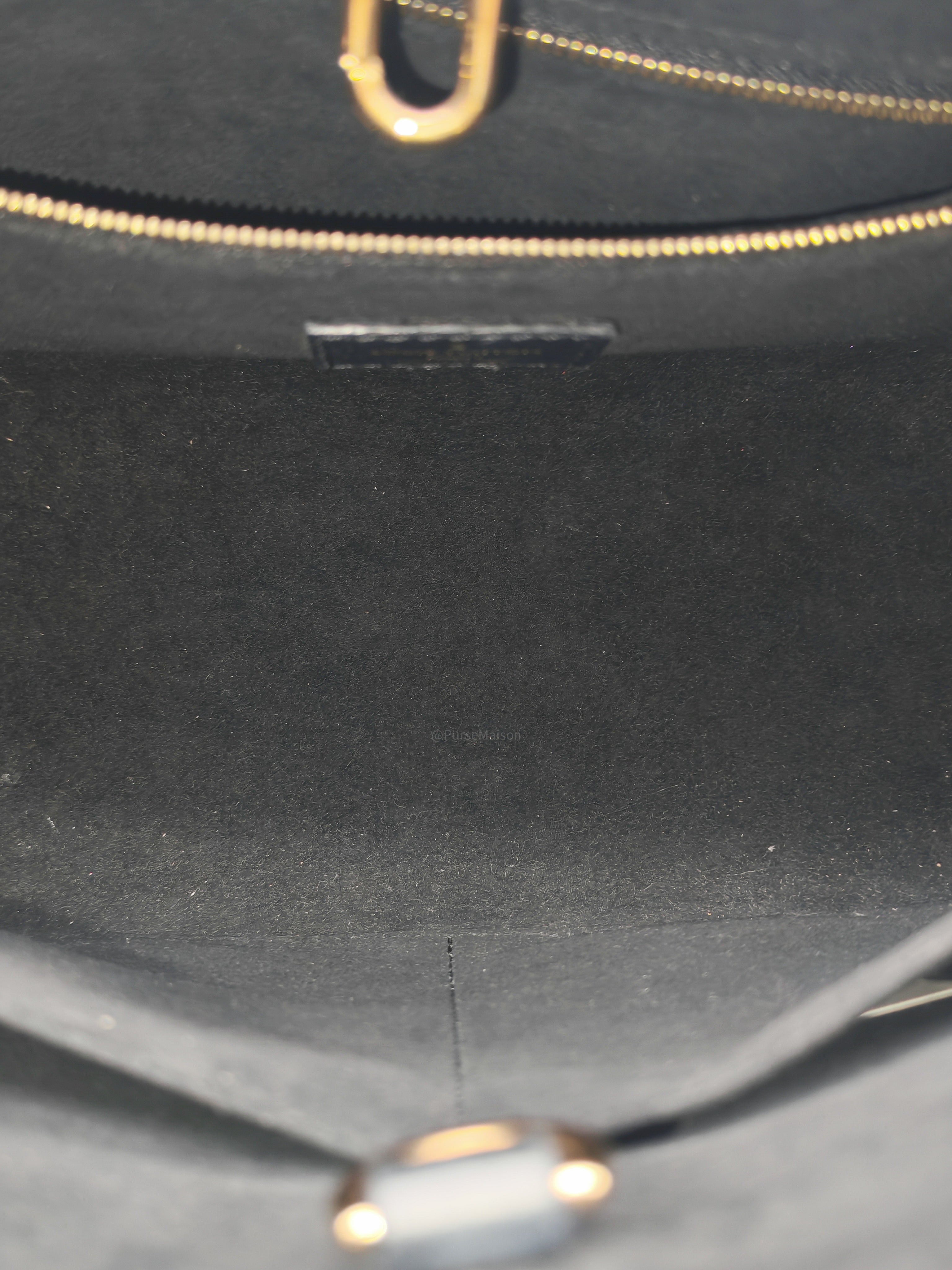 Louis Vuitton OntheGo MM In Black Monogram Empreinte Leather and Gold Hardware Microchip