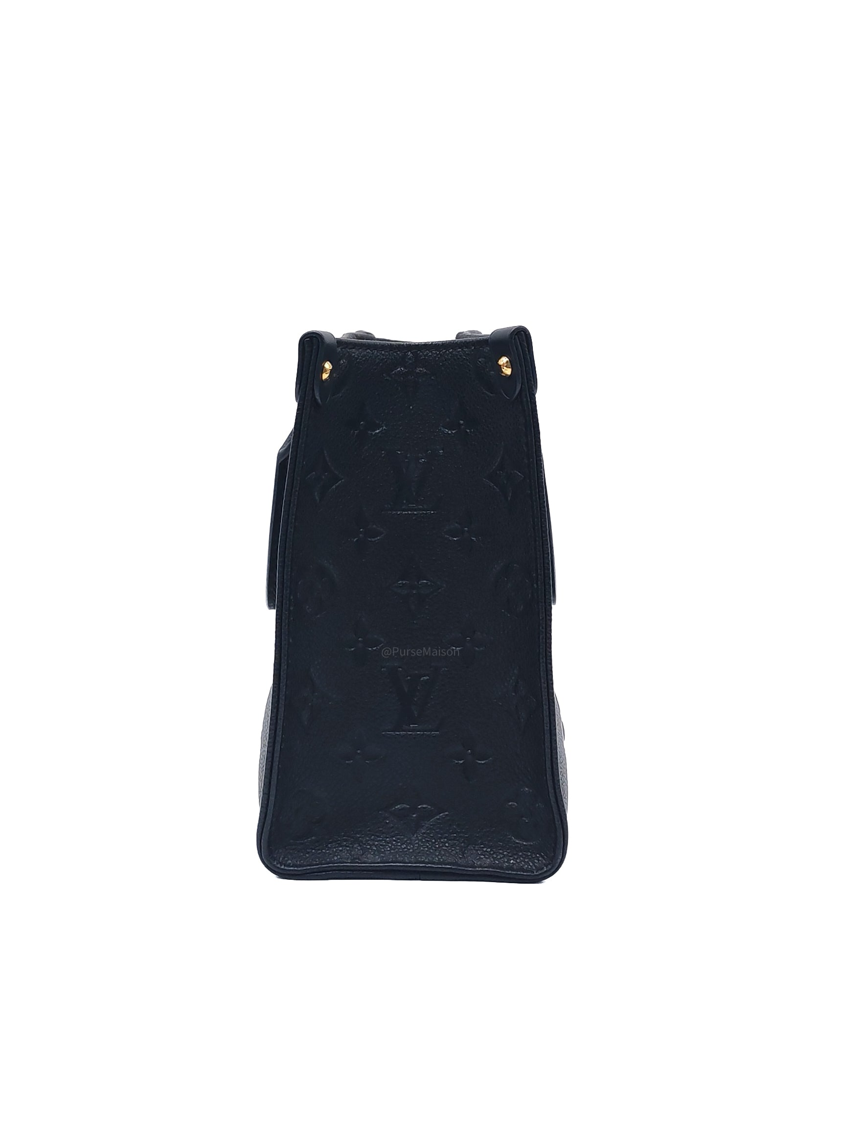 Louis Vuitton OntheGo MM In Black Monogram Empreinte Leather and Gold Hardware Microchip