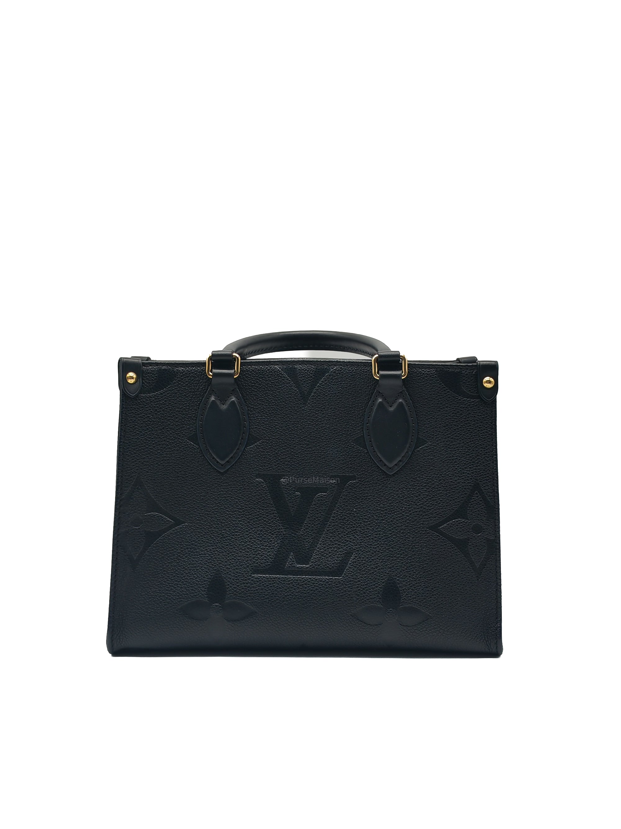 Louis Vuitton OntheGo MM In Black Monogram Empreinte Leather and Gold Hardware Microchip