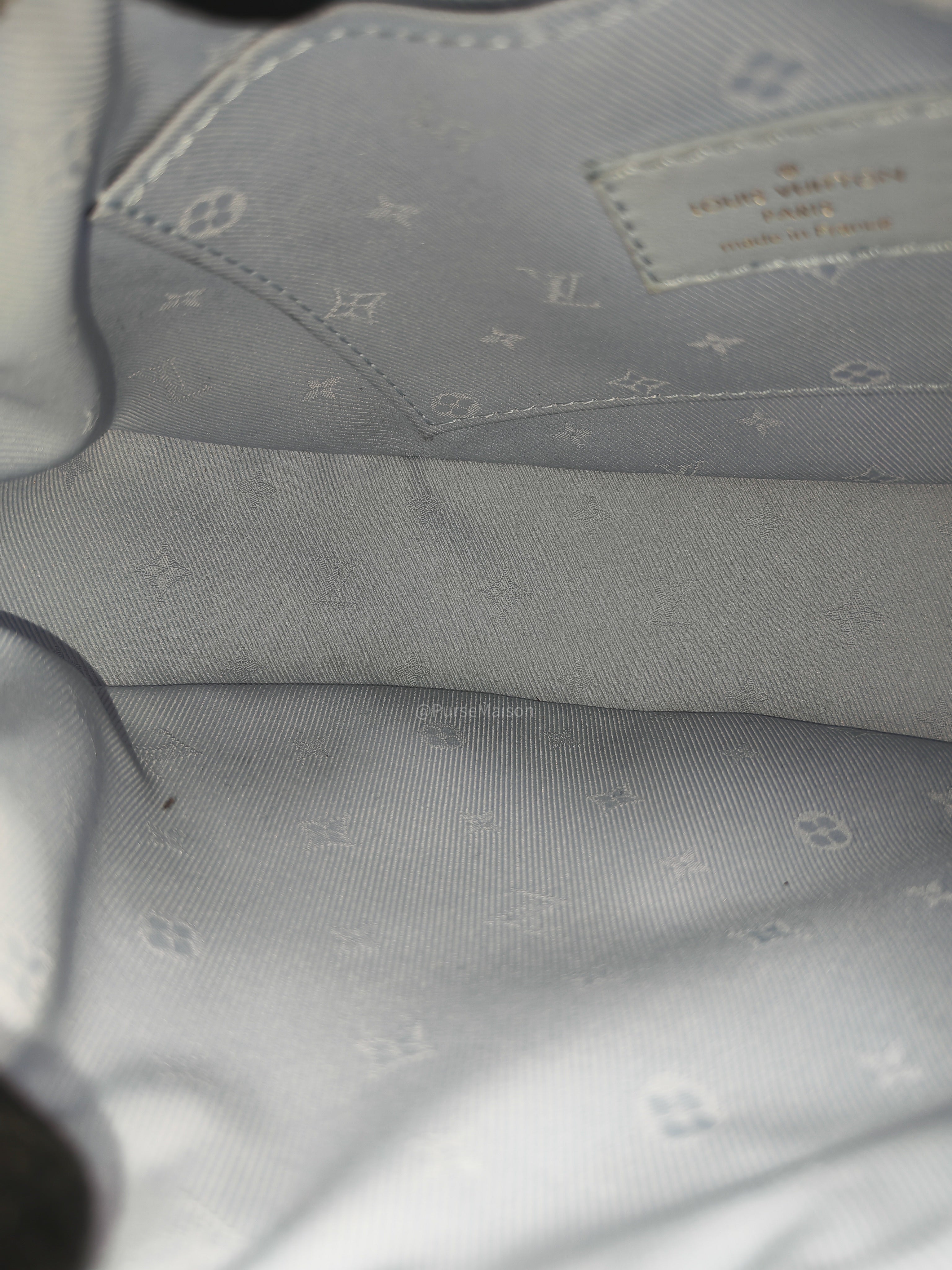Louis Vuitton Bubblegram Over The Moon Shoulder Bag in Glacier Blue Calfskin Leather and Gold Hardware Microchip