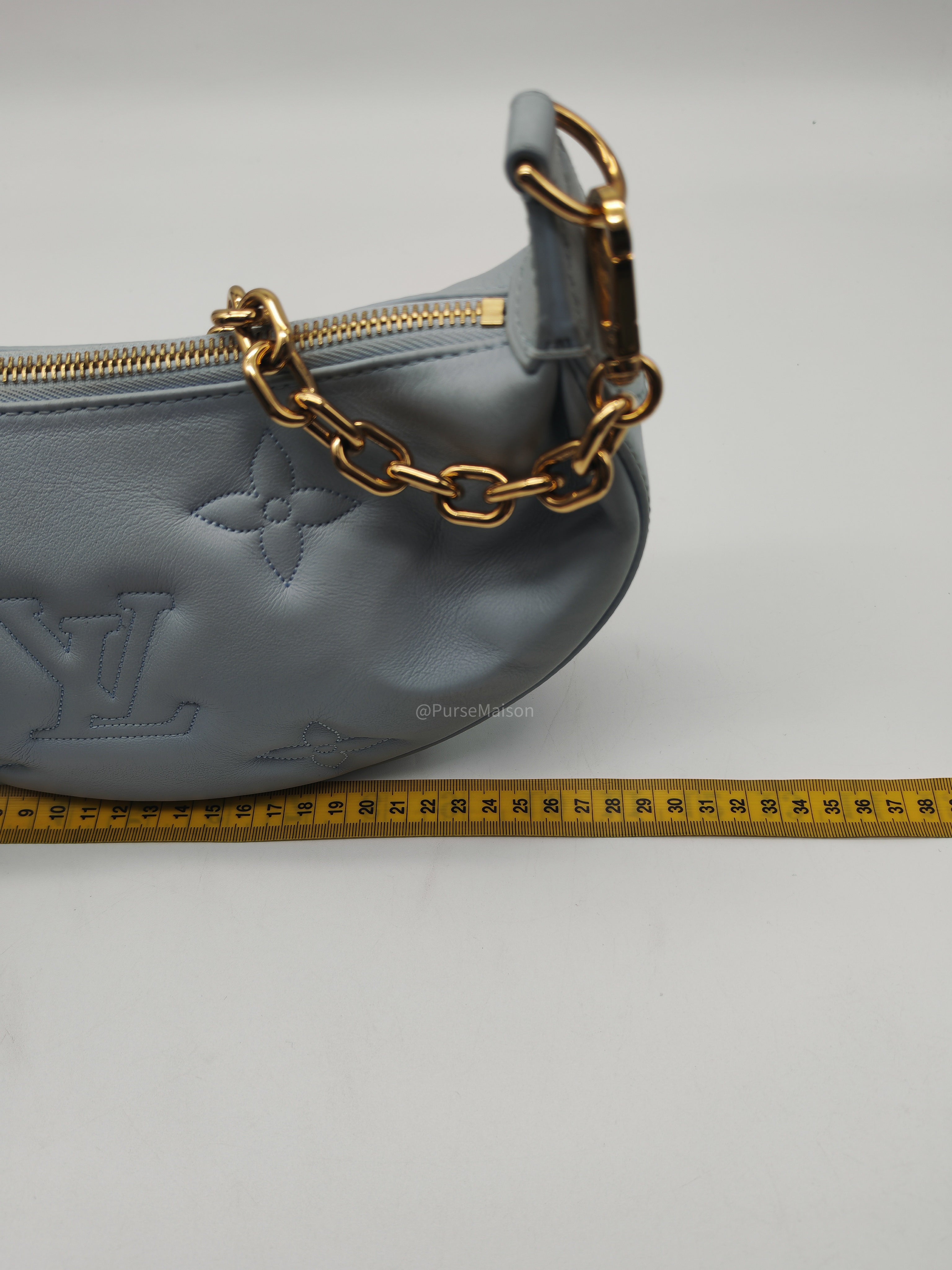Louis Vuitton Bubblegram Over The Moon Shoulder Bag in Glacier Blue Calfskin Leather and Gold Hardware Microchip