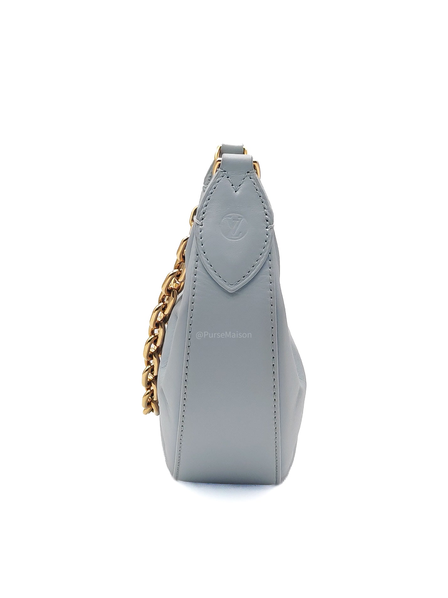 Louis Vuitton Bubblegram Over The Moon Shoulder Bag in Glacier Blue Calfskin Leather and Gold Hardware Microchip