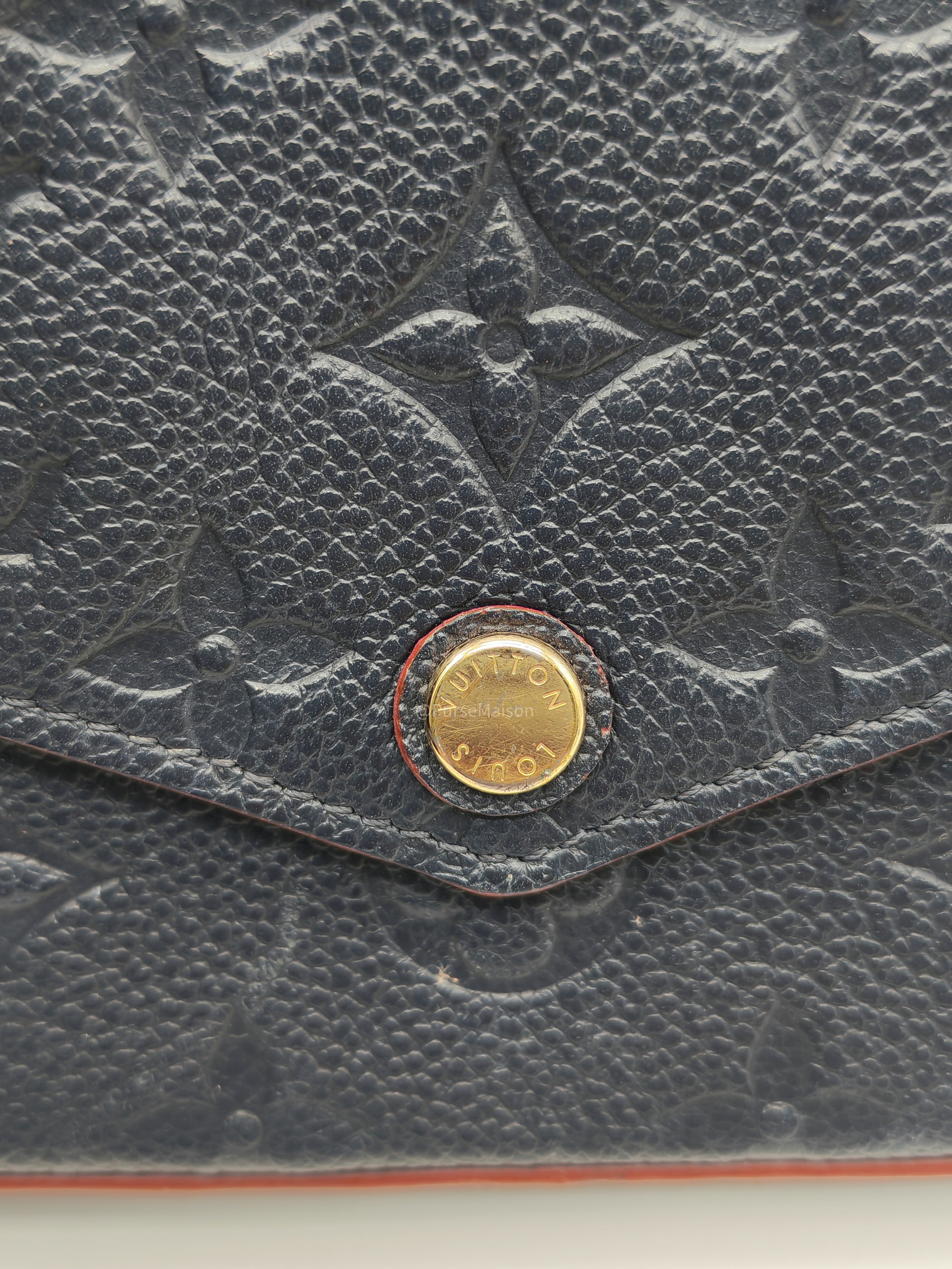 Louis Vuitton Pochette Felicie in Navy Blue Monogram Empreinte Leather and Gold Hardware (Datecode: NZ4119)