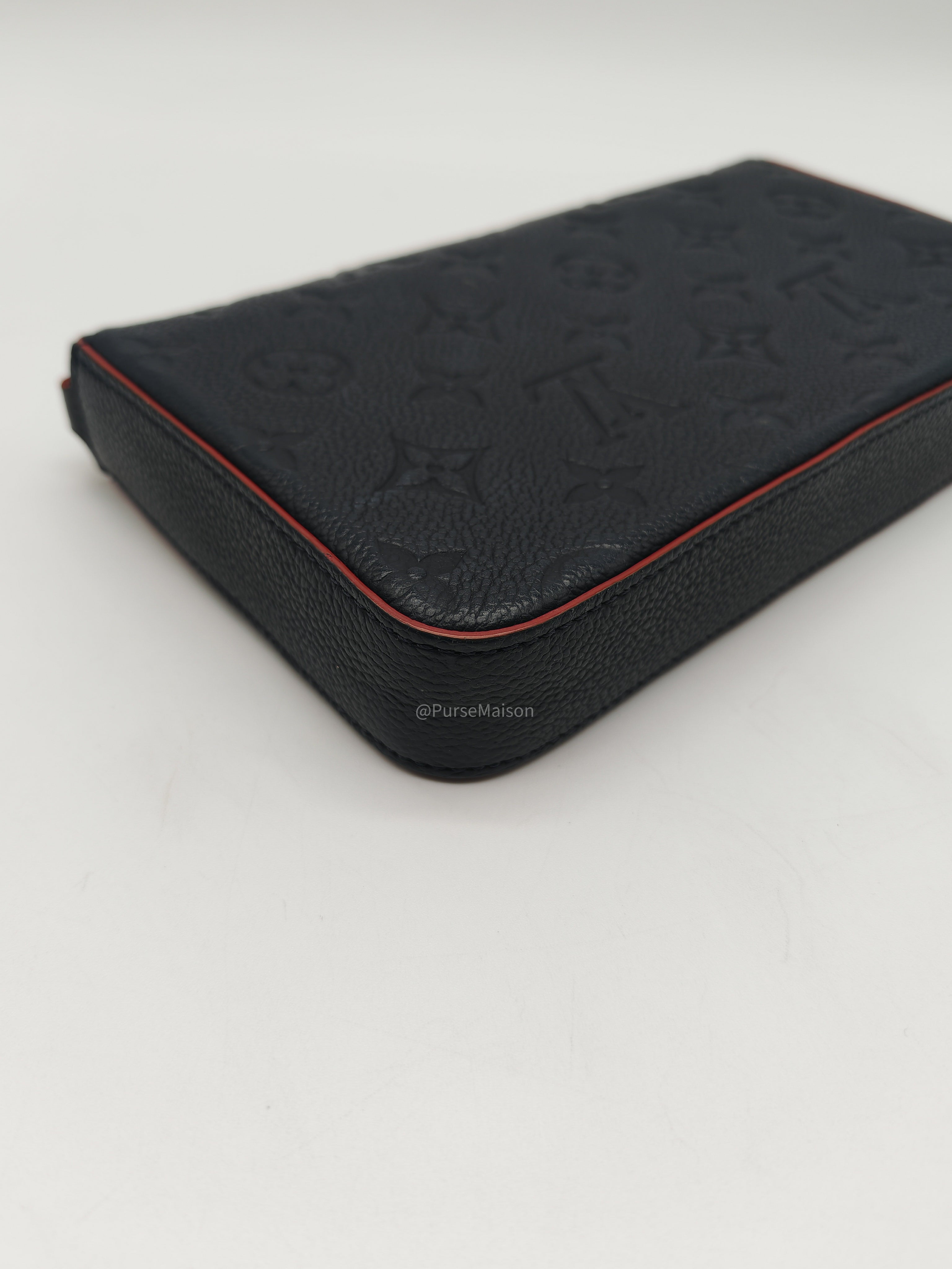 Louis Vuitton Pochette Felicie in Navy Blue Monogram Empreinte Leather and Gold Hardware (Datecode: NZ4119)