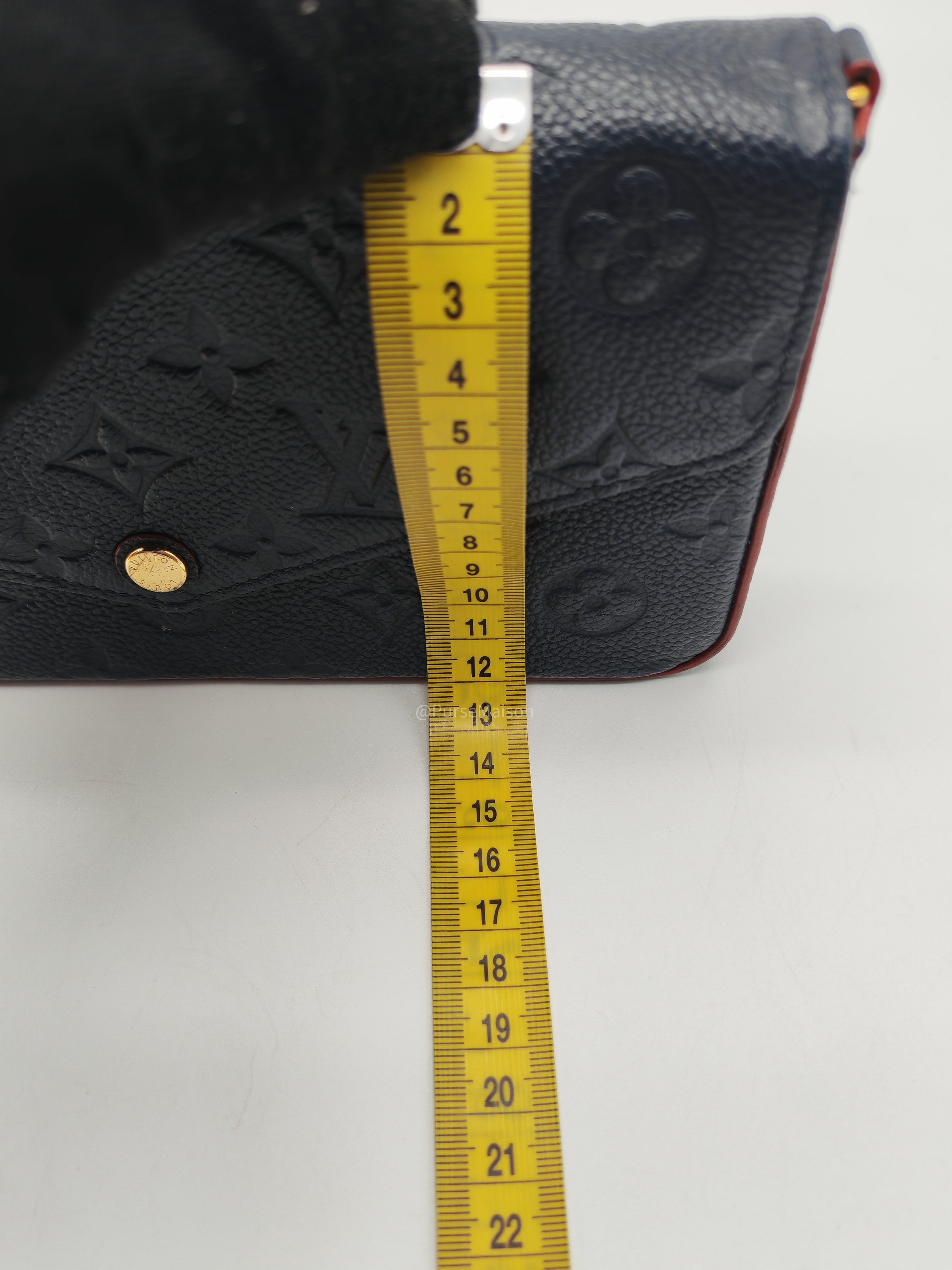 Louis Vuitton Pochette Felicie in Navy Blue Monogram Empreinte Leather and Gold Hardware (Datecode: NZ4119)
