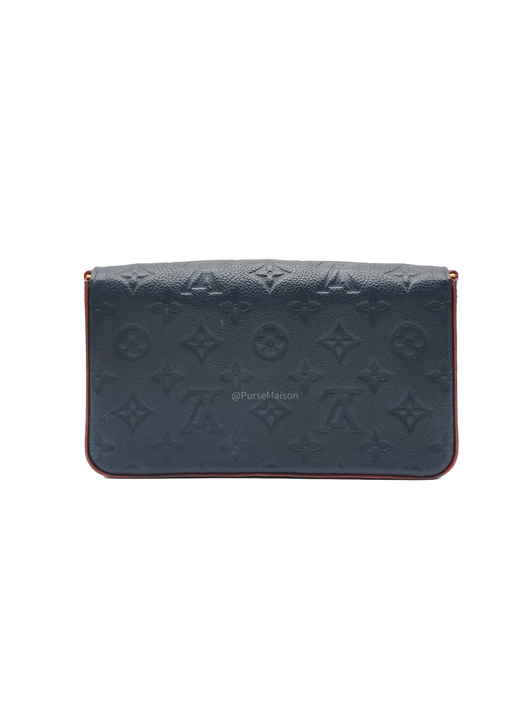 Louis Vuitton Pochette Felicie in Navy Blue Monogram Empreinte Leather and Gold Hardware (Datecode: NZ4119)