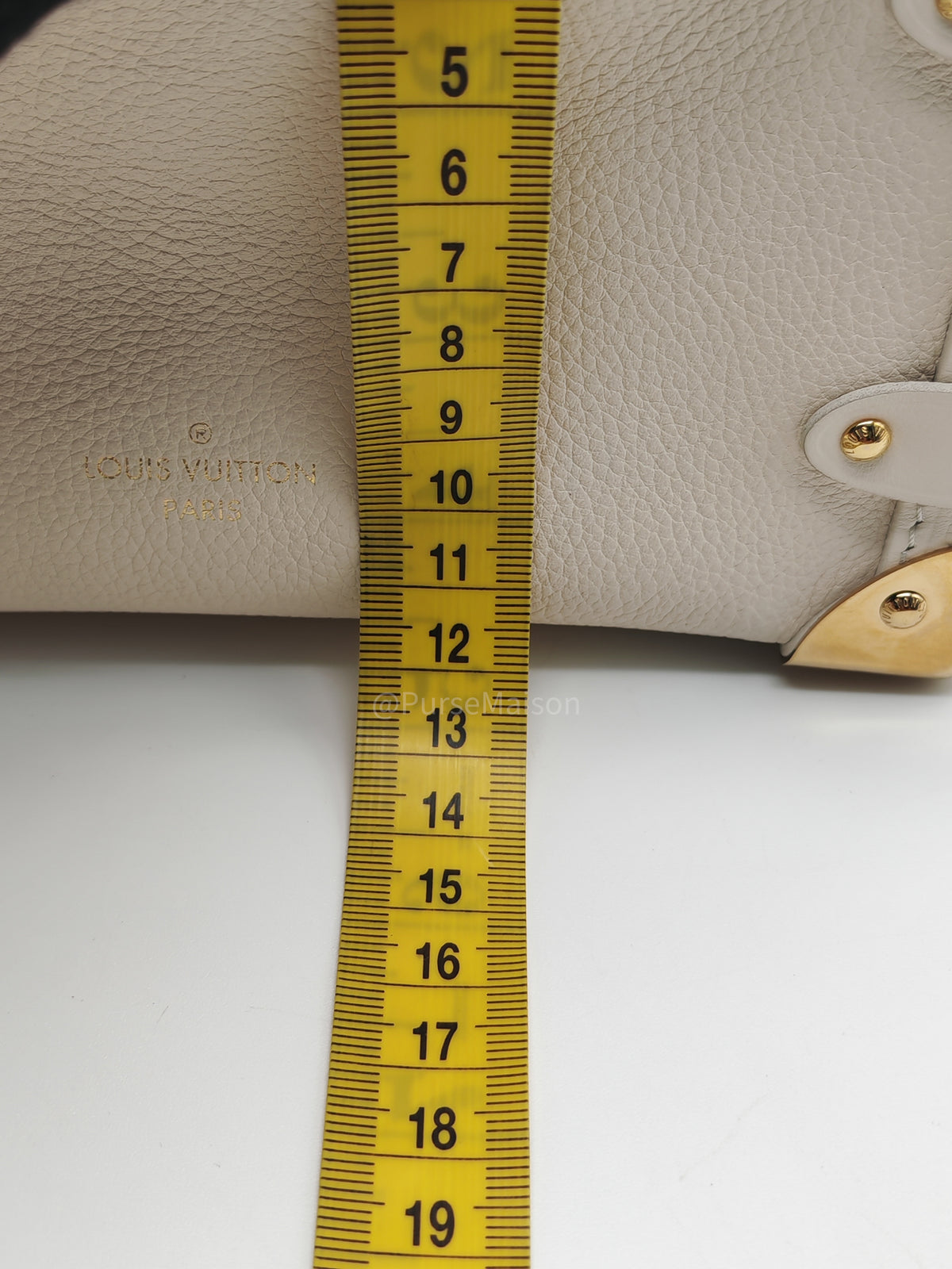 Louis Vuitton Side Trunk PM in Chalk Grained Calfskin Leather and Gold Hardware Microchip