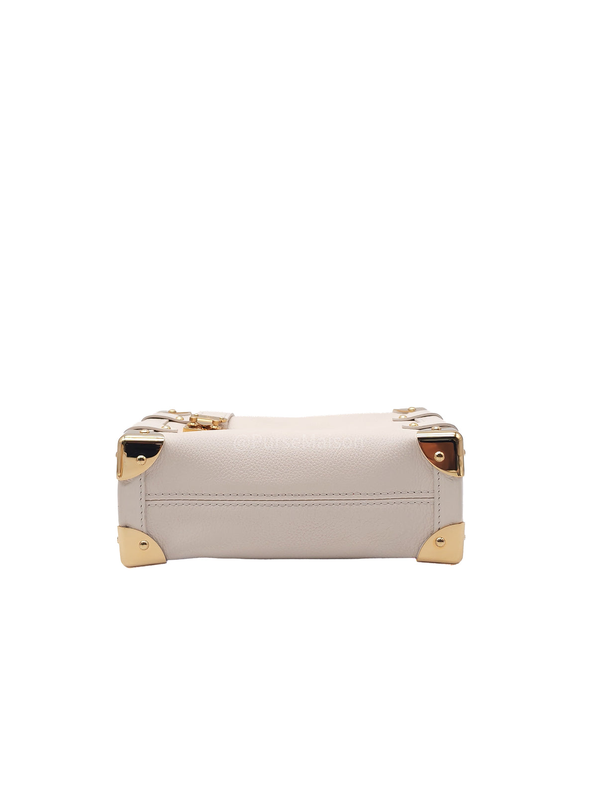Louis Vuitton Side Trunk PM in Chalk Grained Calfskin Leather and Gold Hardware Microchip