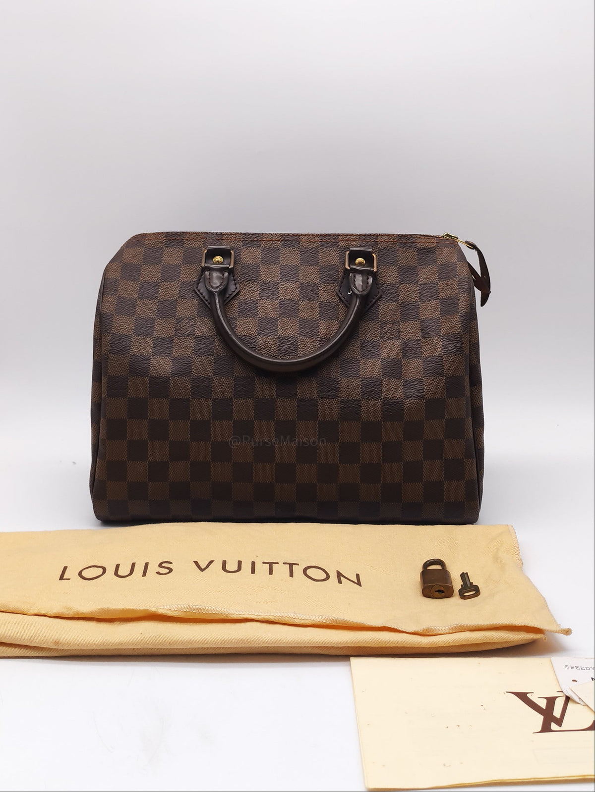 Louis Vuitton Speedy 30 in Damier Ebene Canvas and Gold Hardware (Datecode: SP4160)