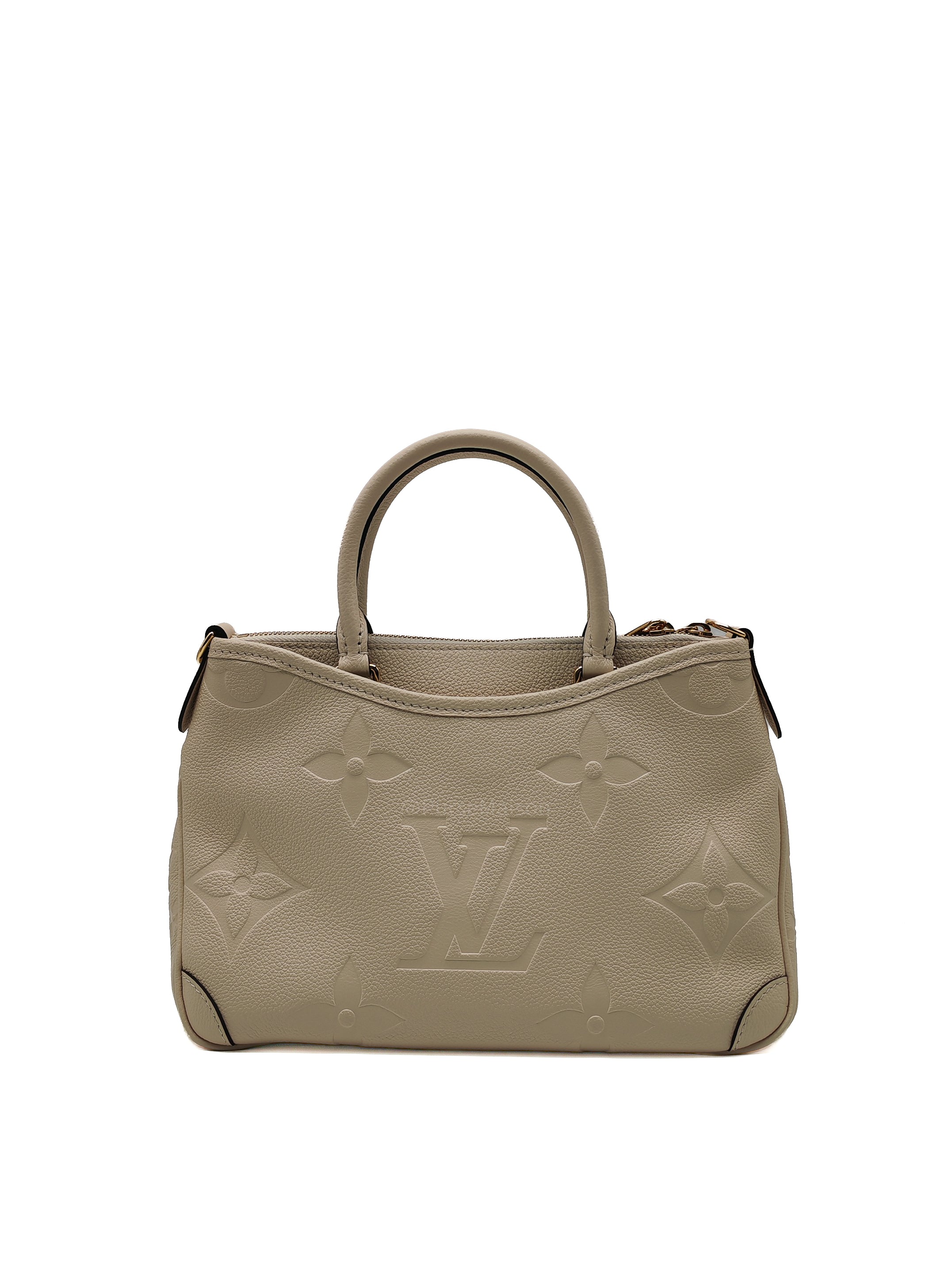 Louis Vuitton Trianon PM Handbag in Cream Grained Cowhide Leather and Gold Hardware Microchip