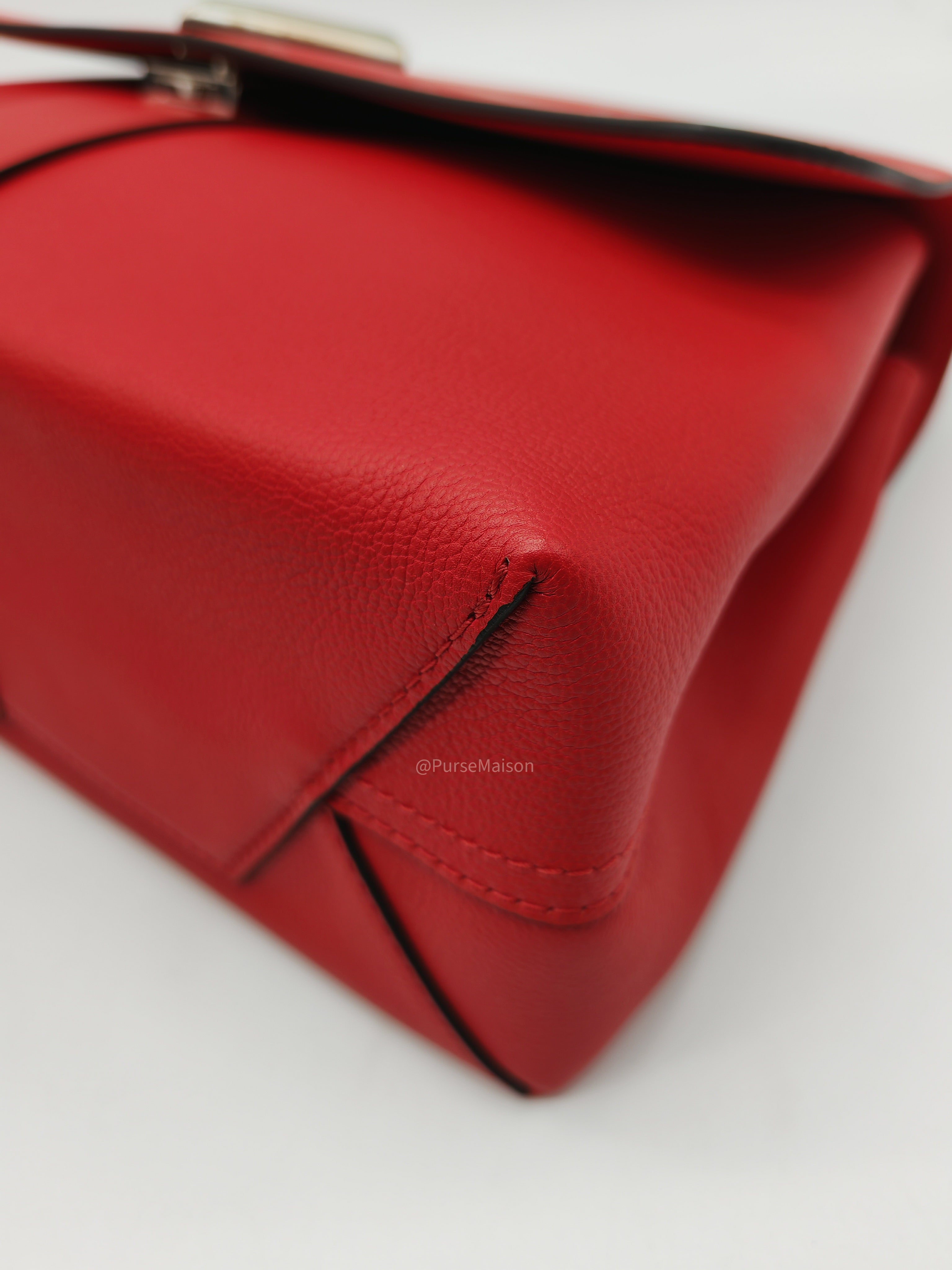 Louis Vuitton Very One Handle Bag in Red Rubis Monogram Leather and Silver Hardware (Datecode: AH2138)