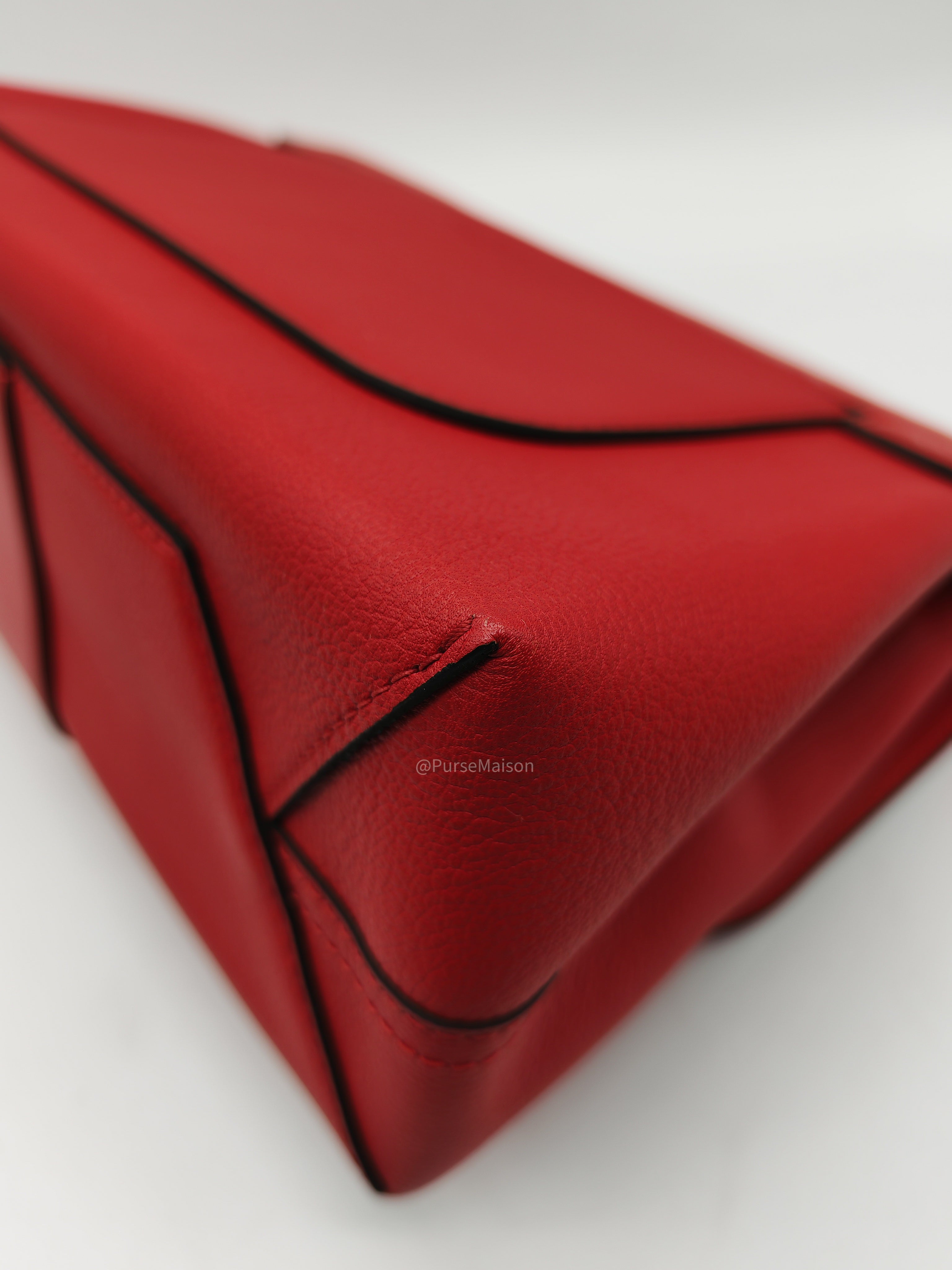 Louis Vuitton Very One Handle Bag in Red Rubis Monogram Leather and Silver Hardware (Datecode: AH2138)