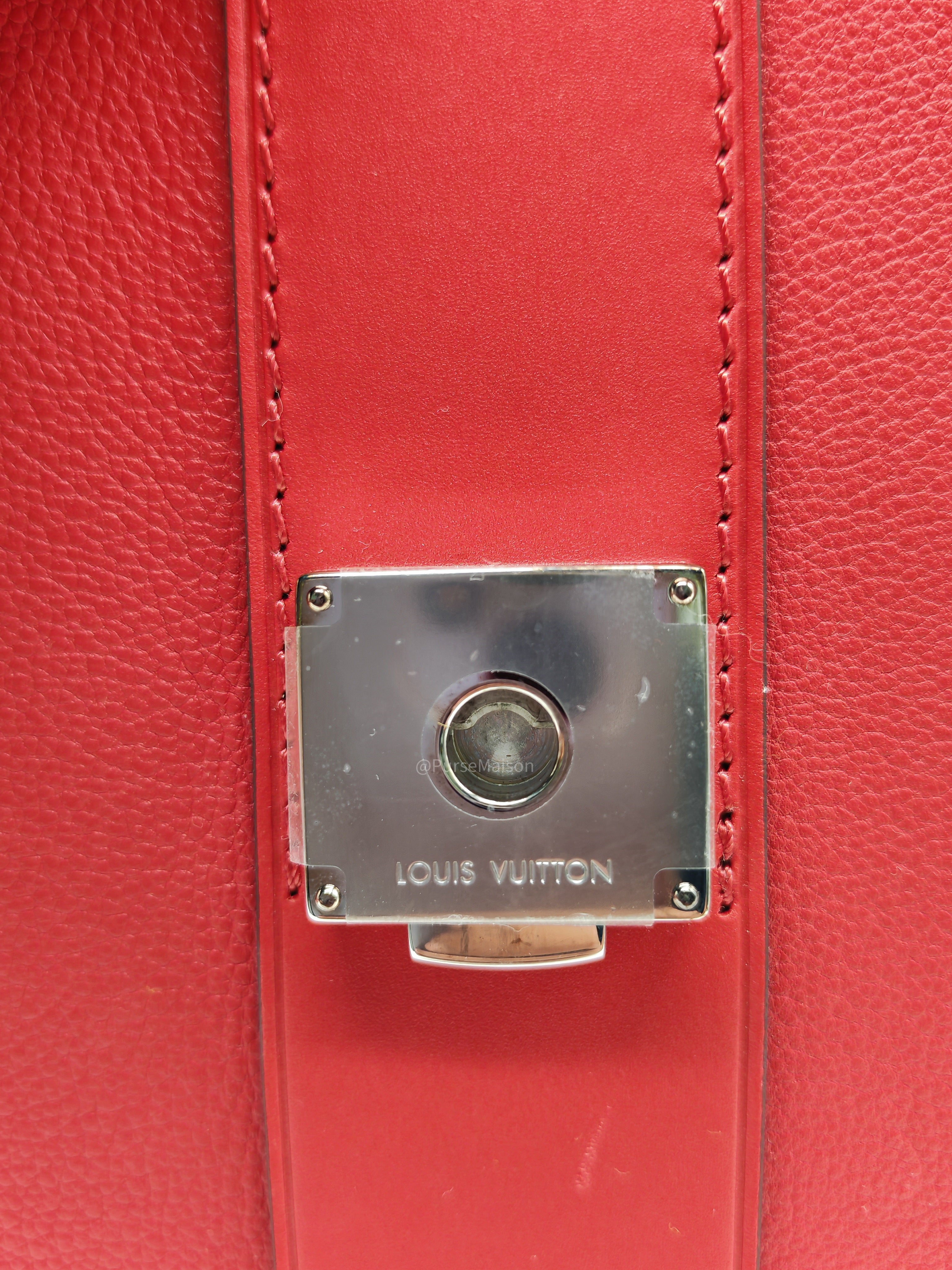 Louis Vuitton Very One Handle Bag in Red Rubis Monogram Leather and Silver Hardware (Datecode: AH2138)