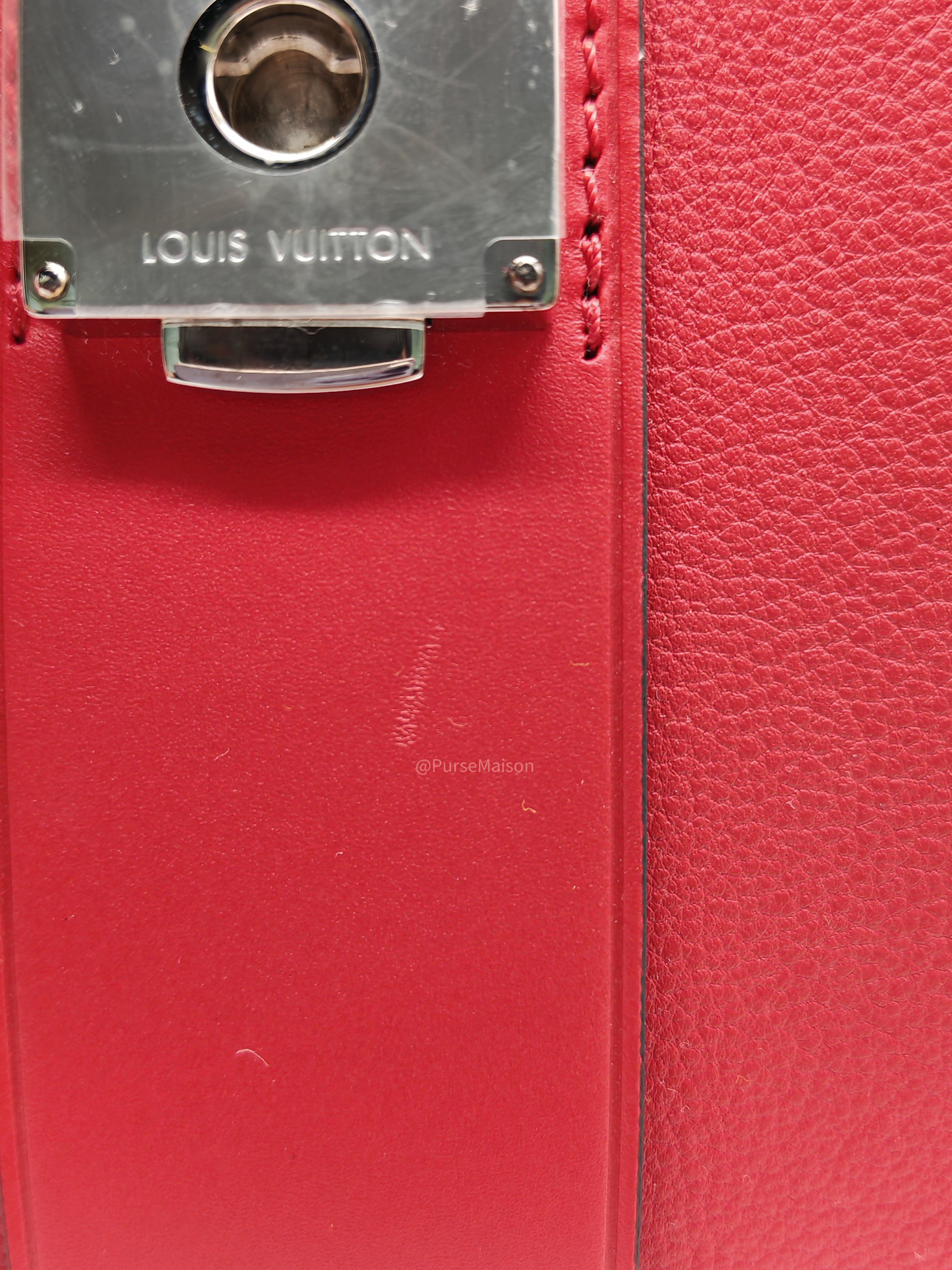 Louis Vuitton Very One Handle Bag in Red Rubis Monogram Leather and Silver Hardware (Datecode: AH2138)