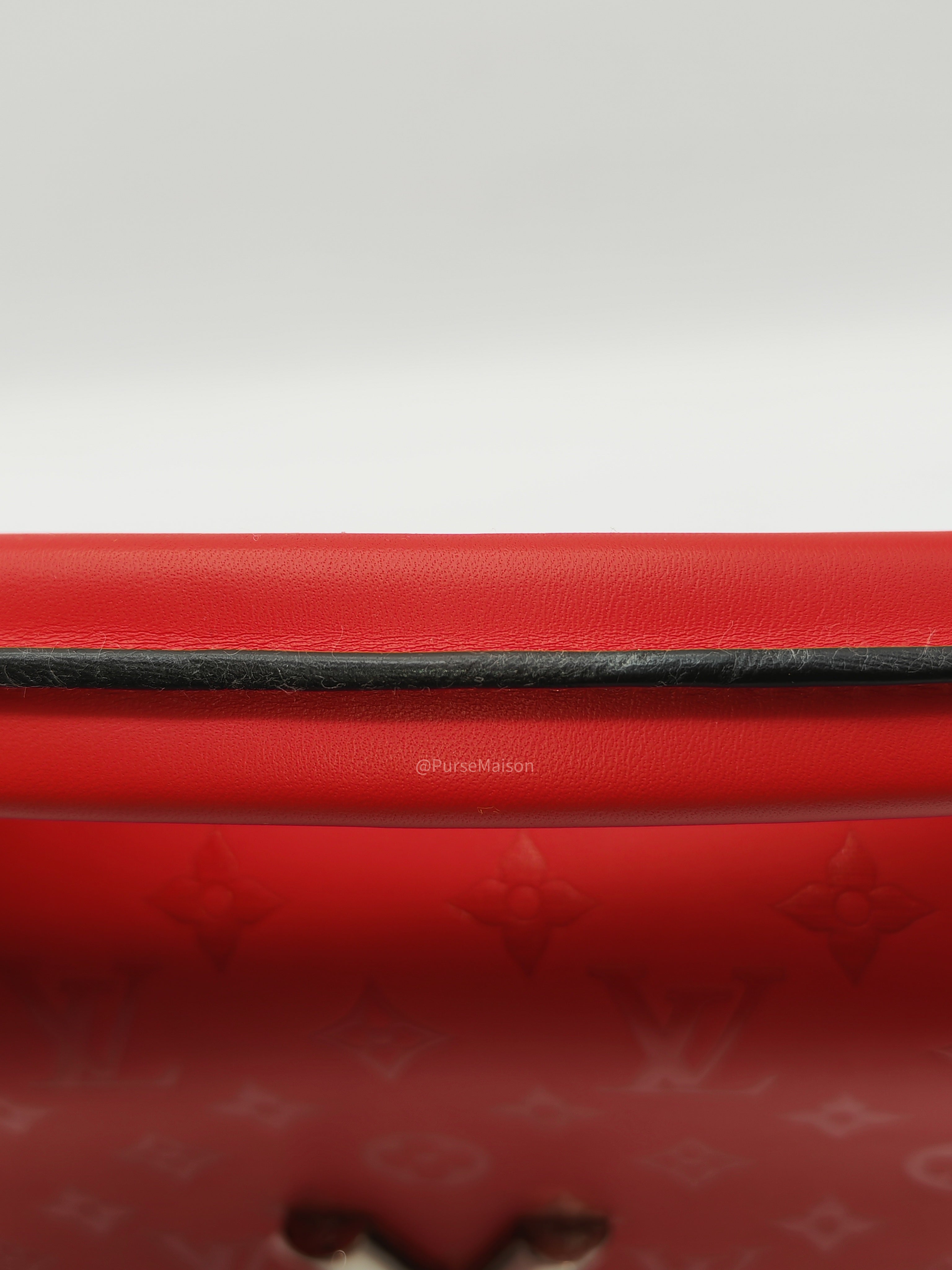 Louis Vuitton Very One Handle Bag in Red Rubis Monogram Leather and Silver Hardware (Datecode: AH2138)