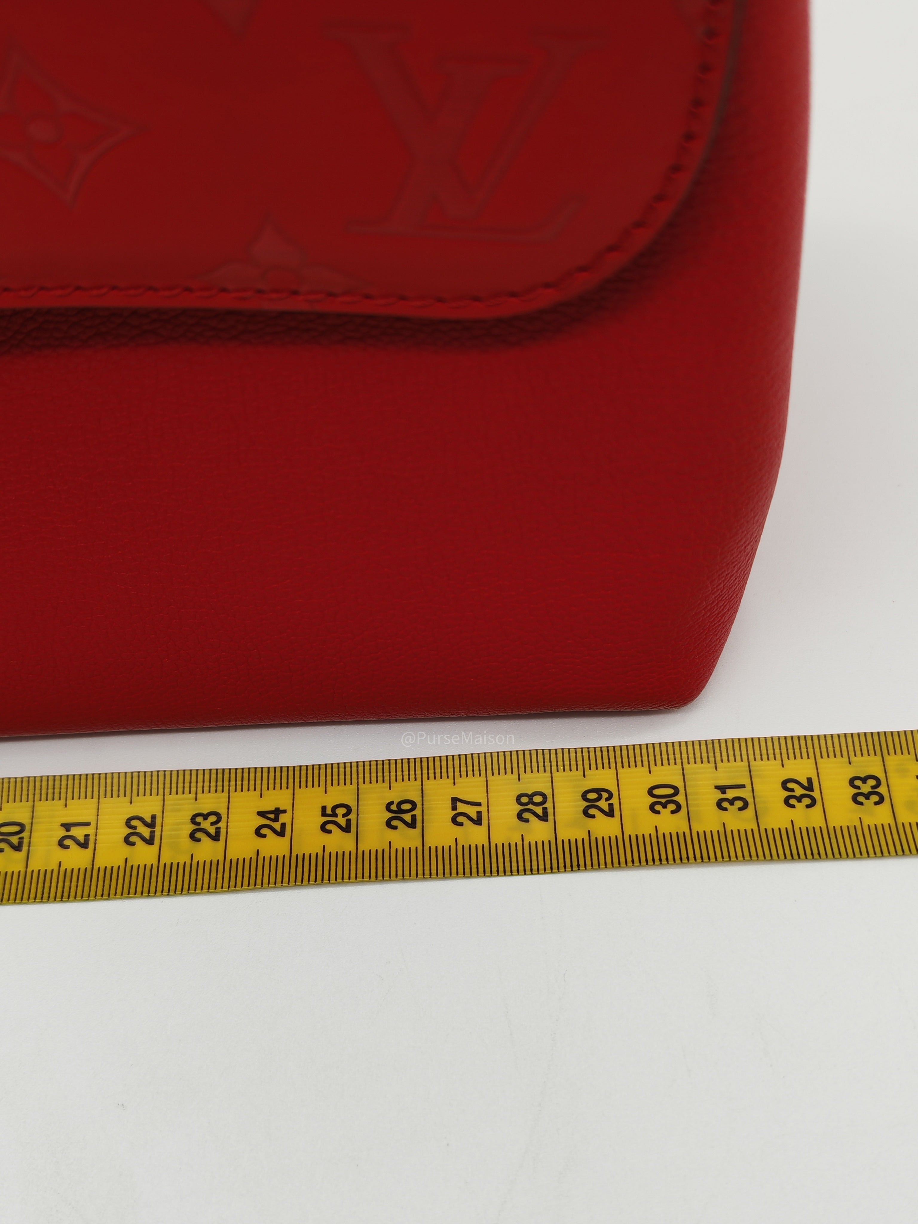 Louis Vuitton Very One Handle Bag in Red Rubis Monogram Leather and Silver Hardware (Datecode: AH2138)